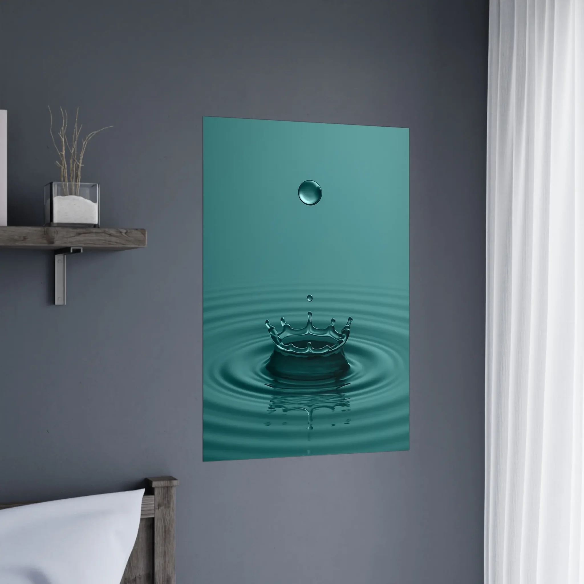 EU Giclée Print Poster DROP OF CADET BLUE. Fine Art Wall Art with Archival Quality. Printed, packaged, and shipped in the EU. Exclusive ColorVanta design.