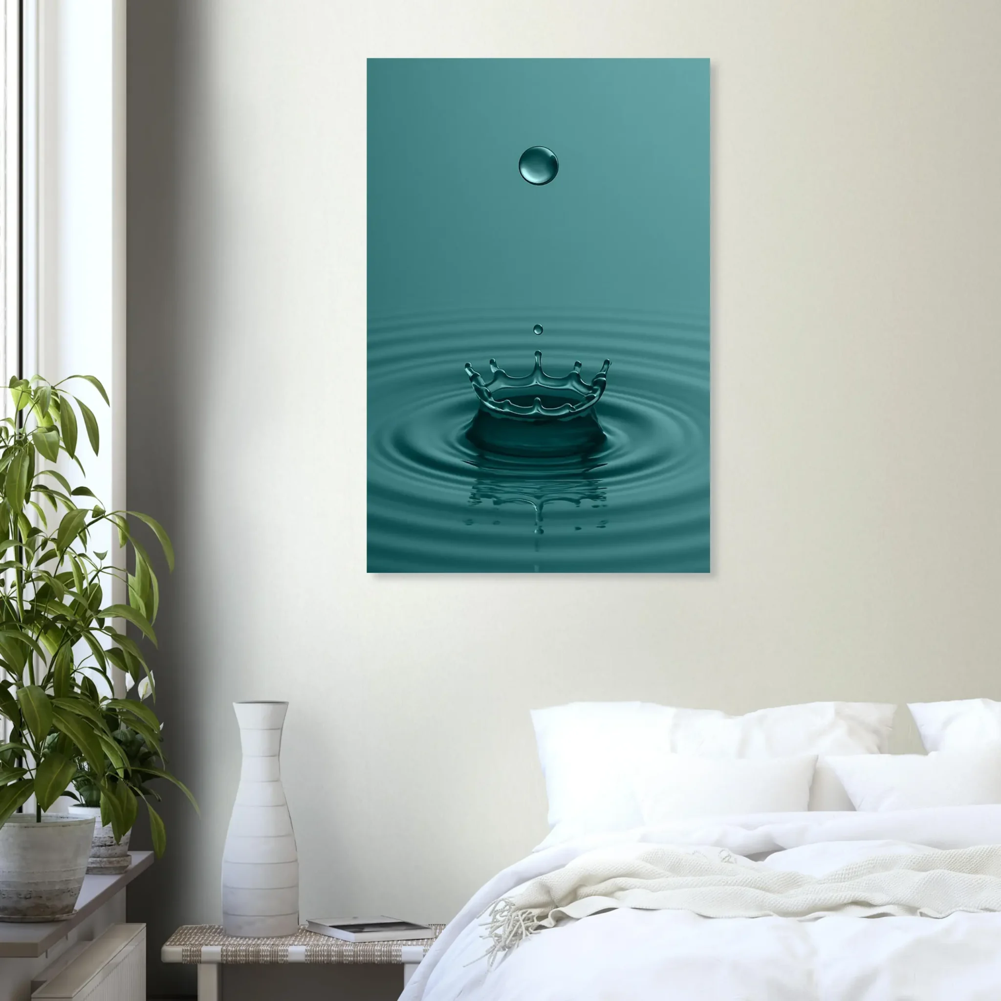 EU Giclée Print Poster DROP OF CADET BLUE. Fine Art Wall Art with Archival Quality. Printed, packaged, and shipped in the EU. Exclusive ColorVanta design.
