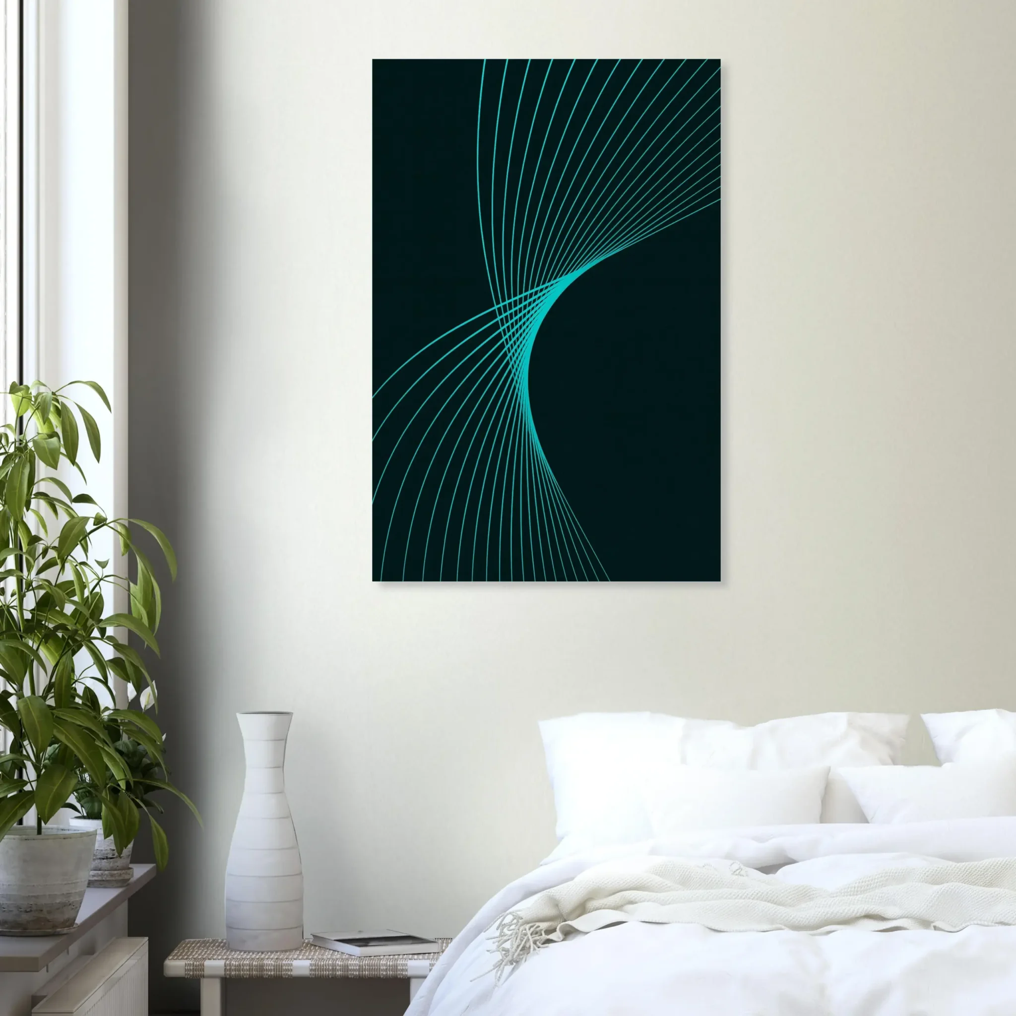 EU Giclée Print Poster CYAN FLUX. Fine Art Wall Art with Archival Quality. Printed, packaged, and shipped in the EU. Exclusive ColorVanta design.