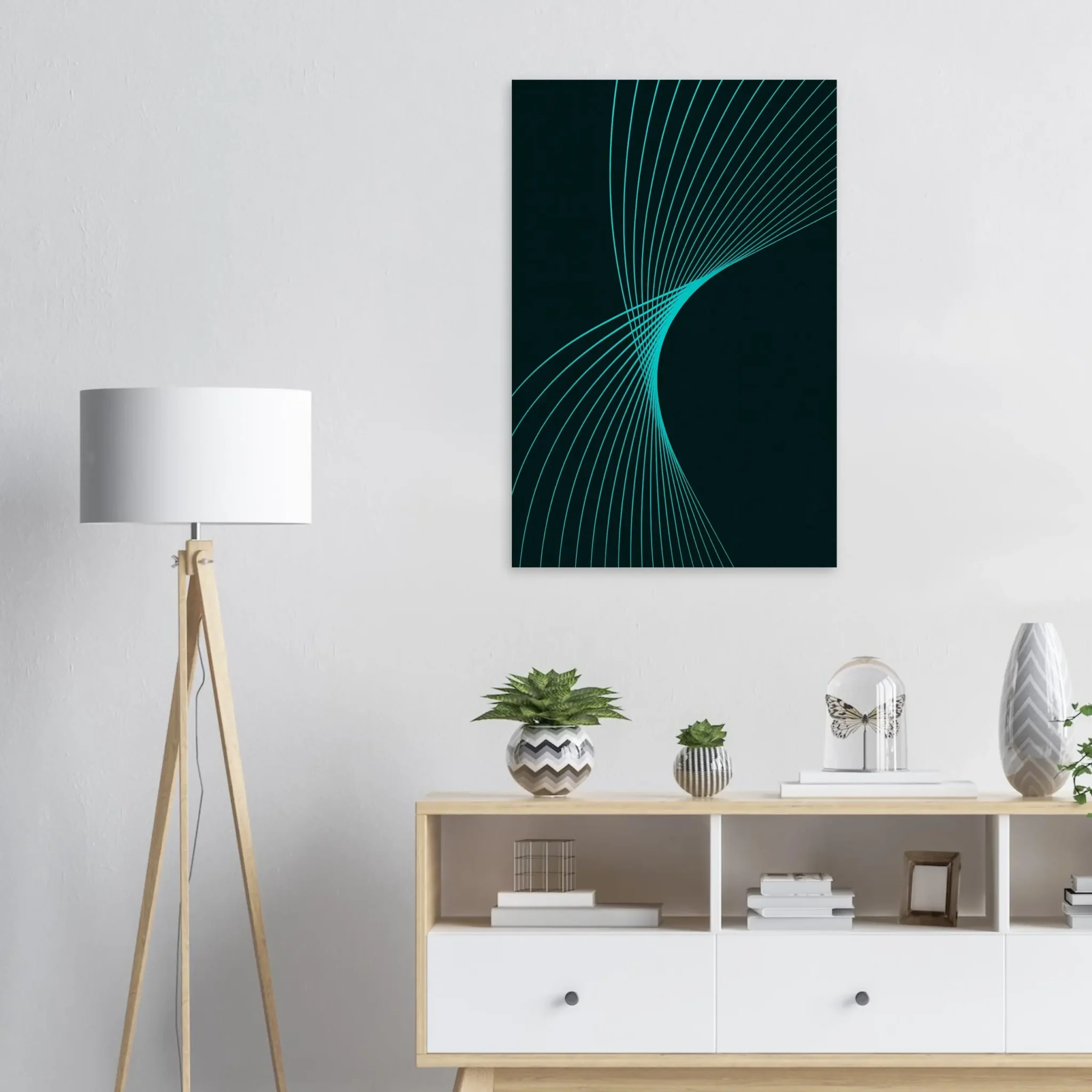 EU Giclée Print Poster CYAN FLUX. Fine Art Wall Art with Archival Quality. Printed, packaged, and shipped in the EU. Exclusive ColorVanta design.