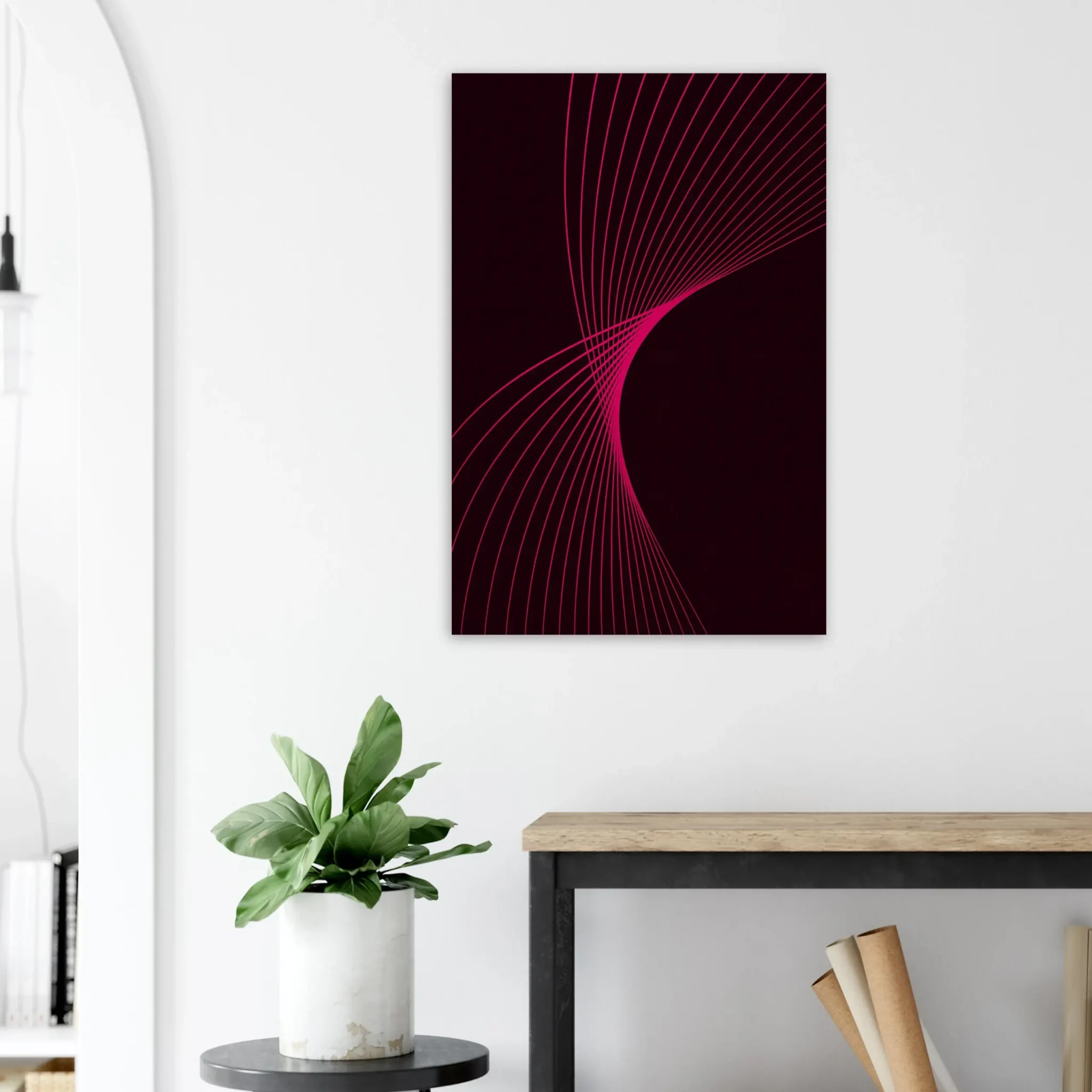 EU Giclée Print Poster DEEP PINK FLUX. Fine Art Wall Art with Archival Quality. Printed, packaged, and shipped in the EU. Exclusive ColorVanta design.
