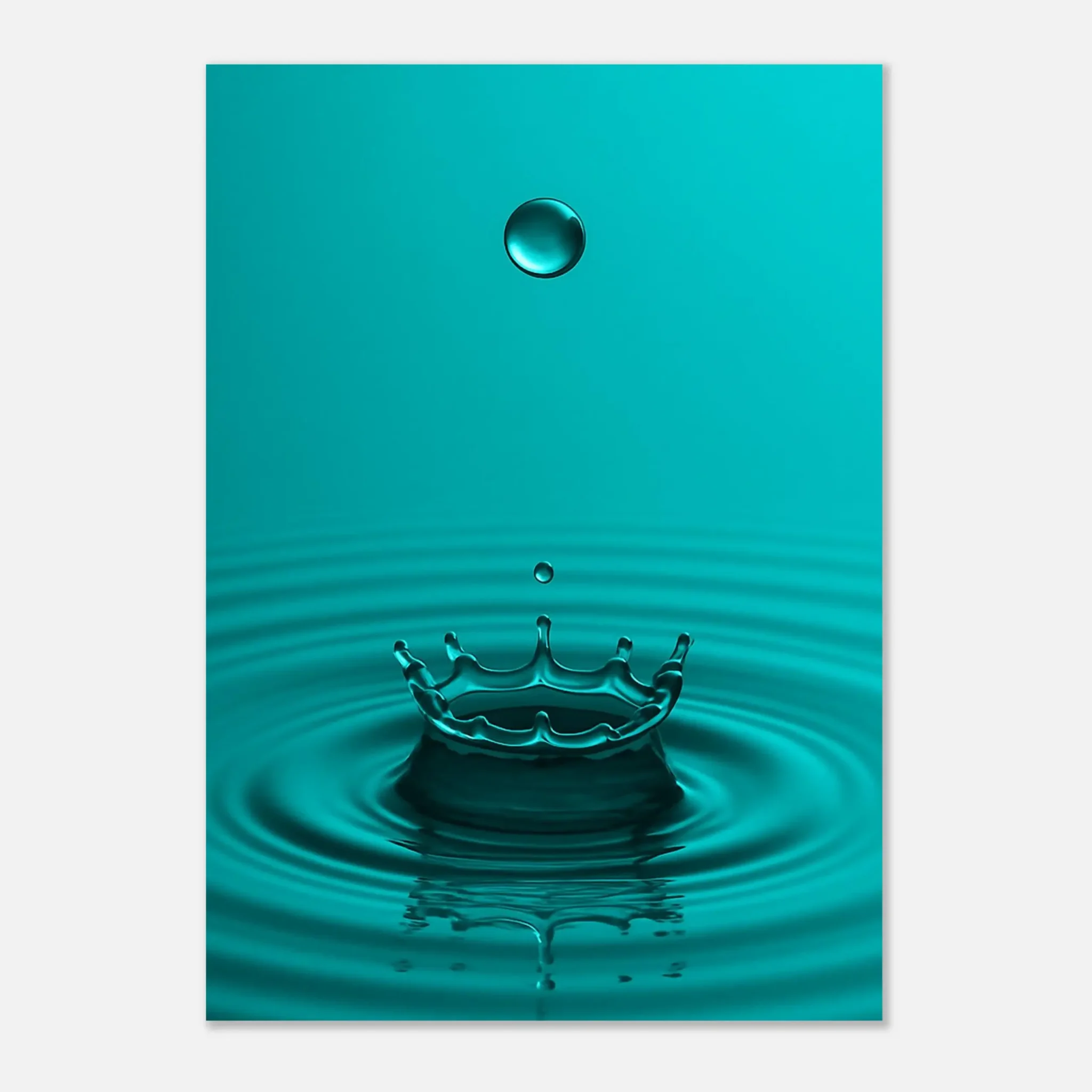 EU Giclée Print Poster DROP OF DARK TURQUOISE. Fine Art Wall Art with Archival Quality. Printed, packaged, and shipped in the EU. Exclusive ColorVanta design.