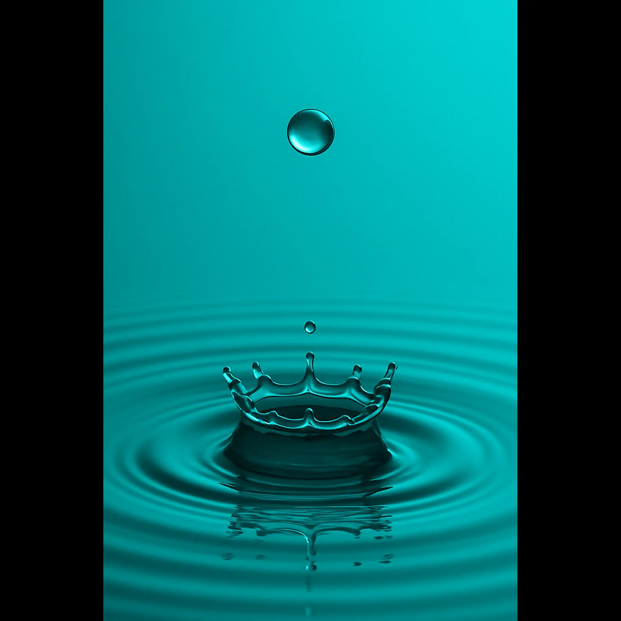 EU Giclée Print Poster DROP OF DARK TURQUOISE. Fine Art Wall Art with Archival Quality. Printed, packaged, and shipped in the EU. Exclusive ColorVanta design.