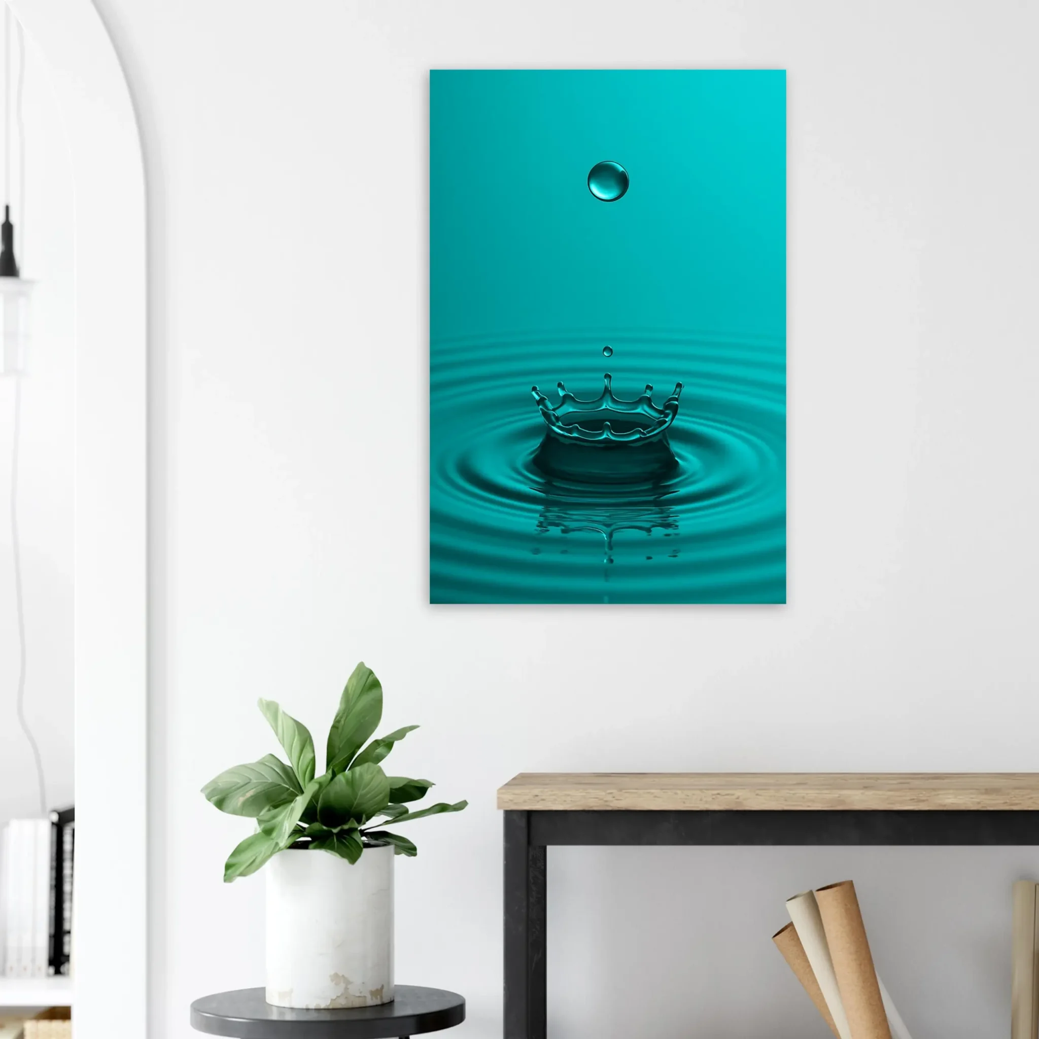 EU Giclée Print Poster DROP OF DARK TURQUOISE. Fine Art Wall Art with Archival Quality. Printed, packaged, and shipped in the EU. Exclusive ColorVanta design.