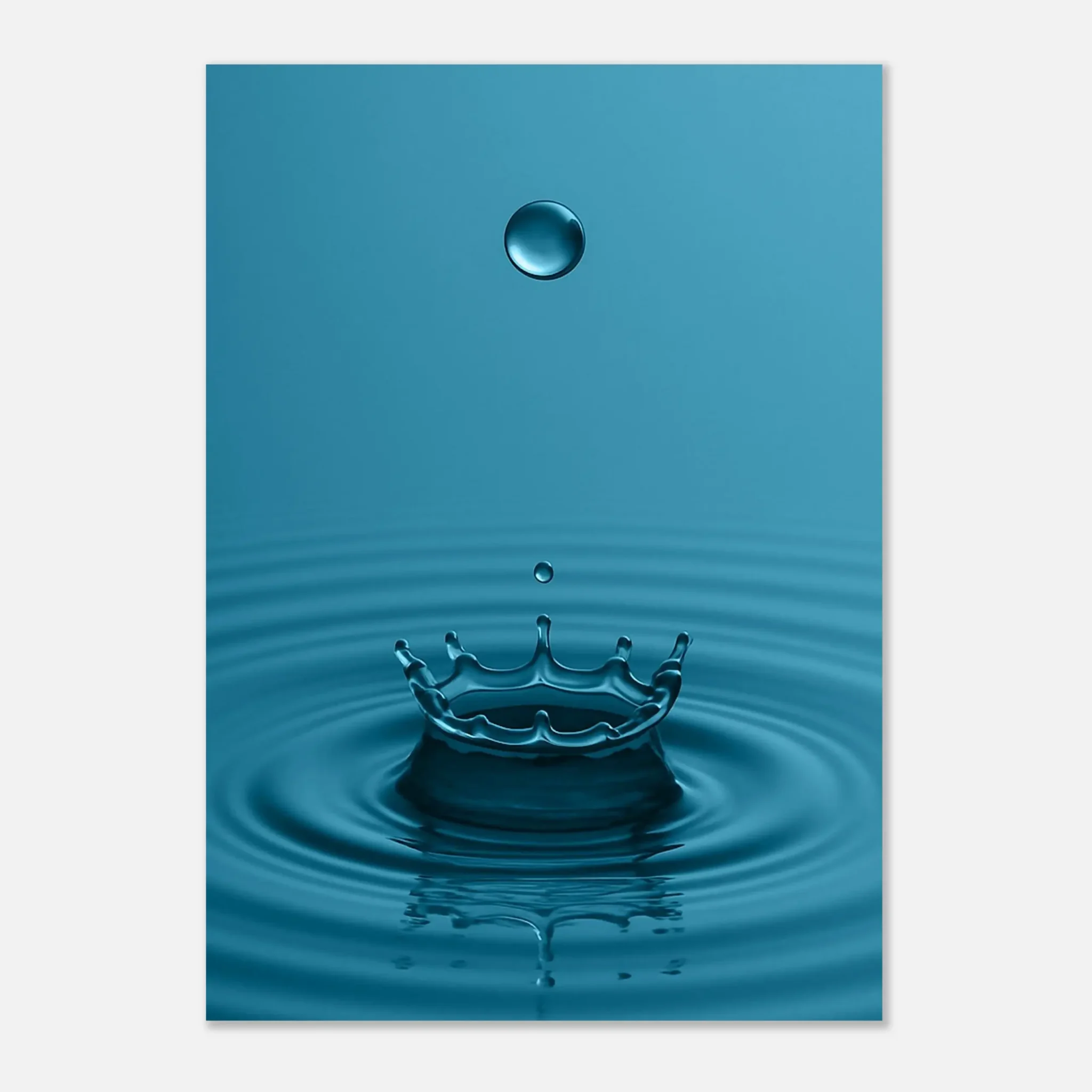 EU Giclée Print Poster DROP OF DEEP TEAL BLUE. Fine Art Wall Art with Archival Quality. Printed, packaged, and shipped in the EU. Exclusive ColorVanta design.