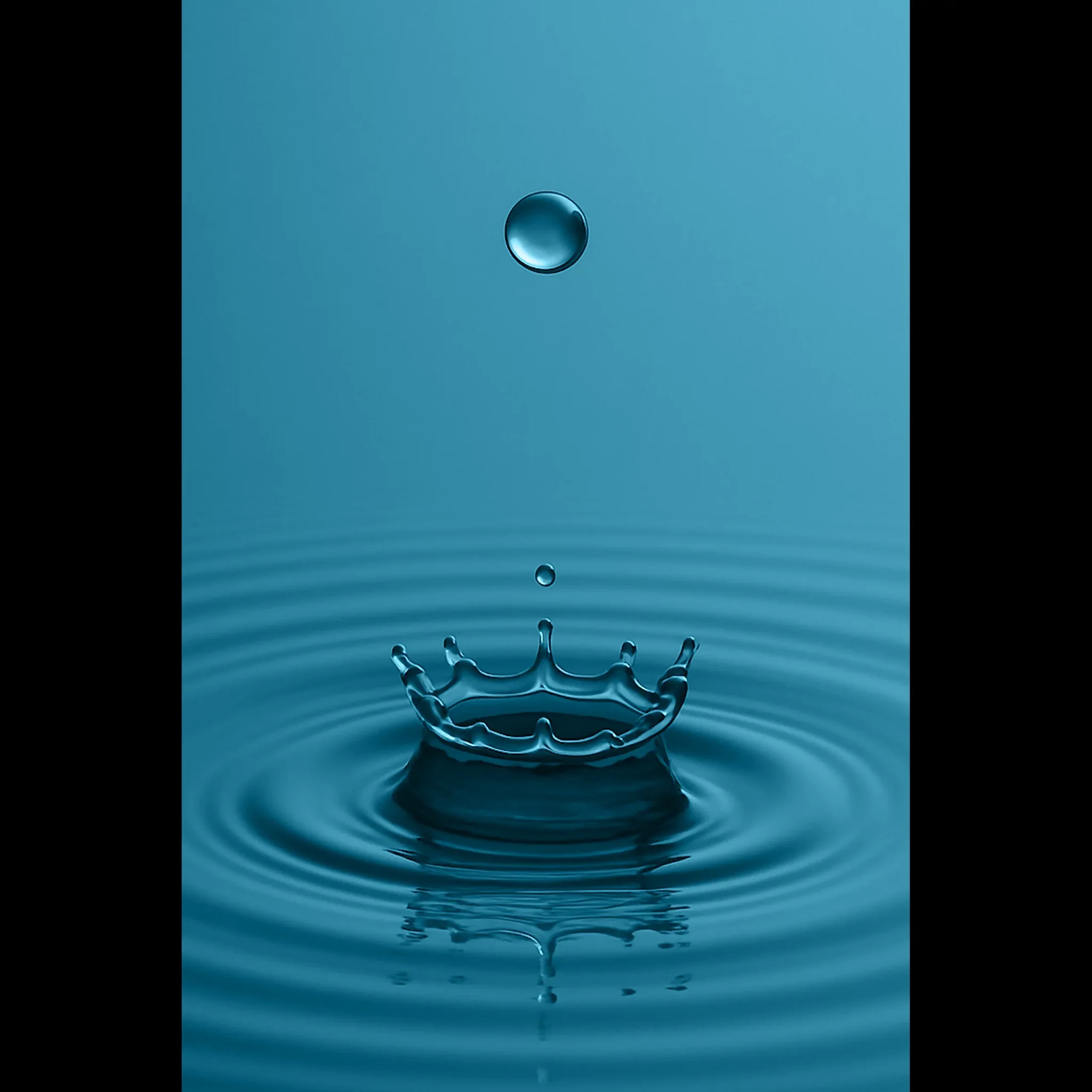EU Giclée Print Poster DROP OF DEEP TEAL BLUE. Fine Art Wall Art with Archival Quality. Printed, packaged, and shipped in the EU. Exclusive ColorVanta design.