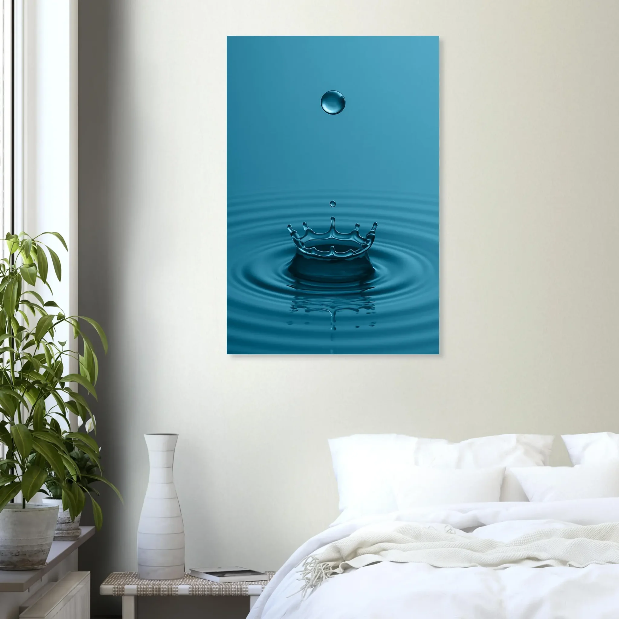 EU Giclée Print Poster DROP OF DEEP TEAL BLUE. Fine Art Wall Art with Archival Quality. Printed, packaged, and shipped in the EU. Exclusive ColorVanta design.
