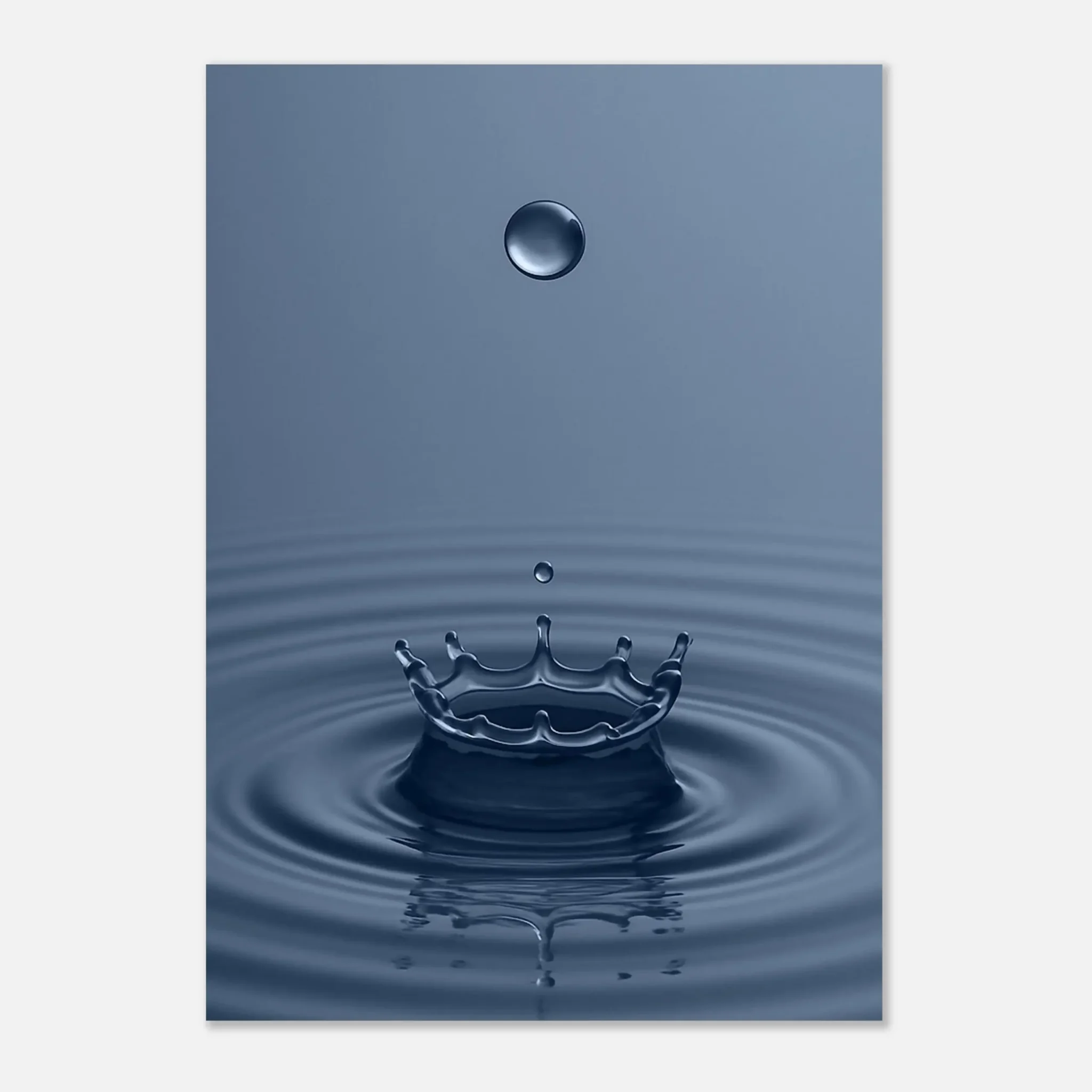 EU Giclée Print Poster DROP OF LIGHT STEEL BLUE. Fine Art Wall Art with Archival Quality. Printed, packaged, and shipped in the EU. Exclusive ColorVanta design.