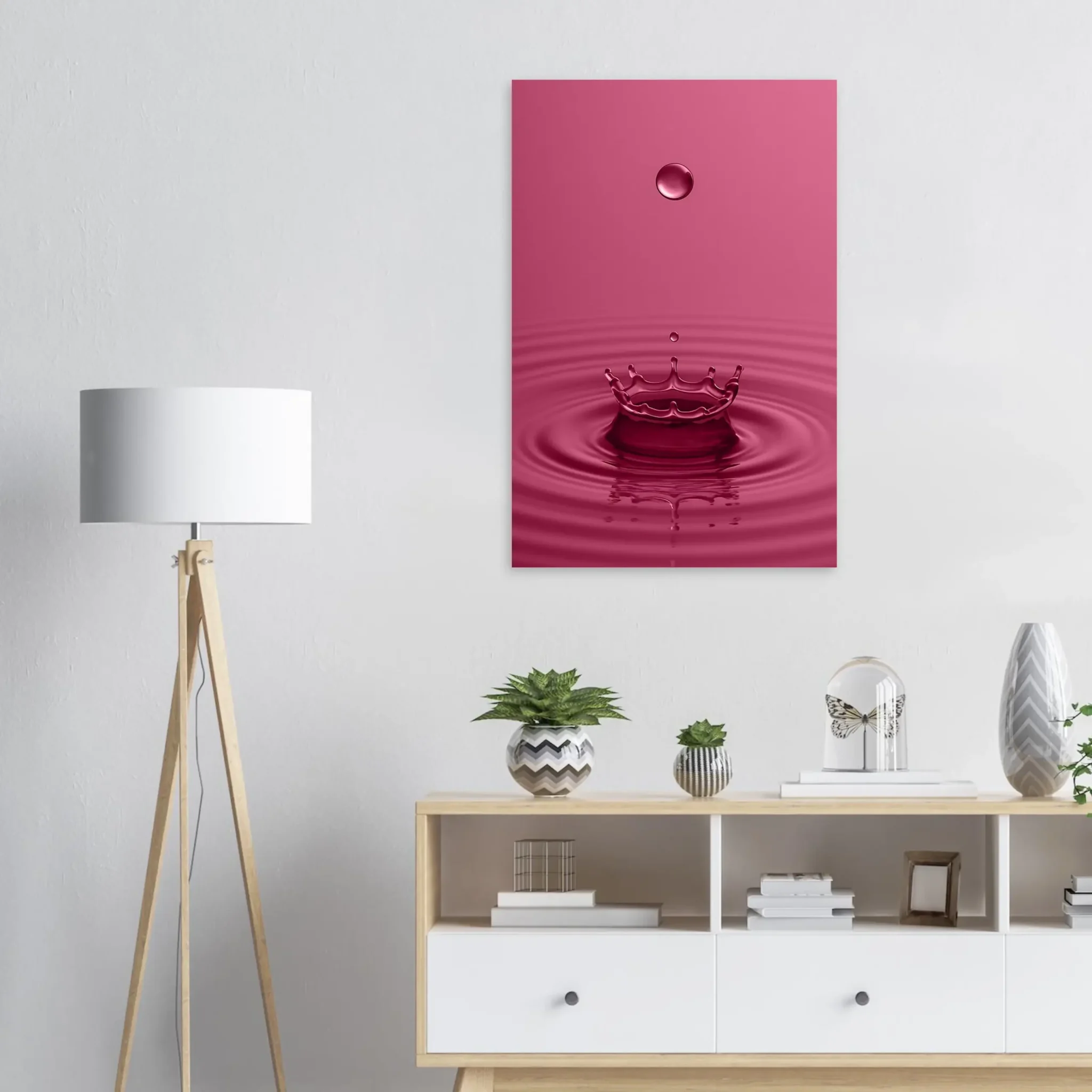 EU Giclée Print Poster DROP OF PALE VIOLET RED. Fine Art Wall Art with Archival Quality. Printed, packaged, and shipped in the EU. Exclusive ColorVanta design.
