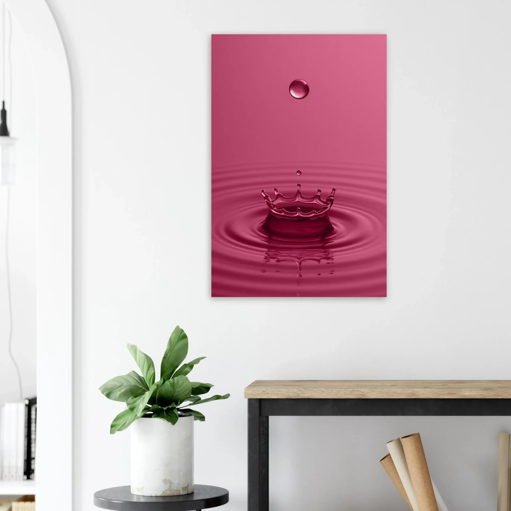 EU Giclée Print Poster DROP OF PALE VIOLET RED. Fine Art Wall Art with Archival Quality. Printed, packaged, and shipped in the EU. Exclusive ColorVanta design.