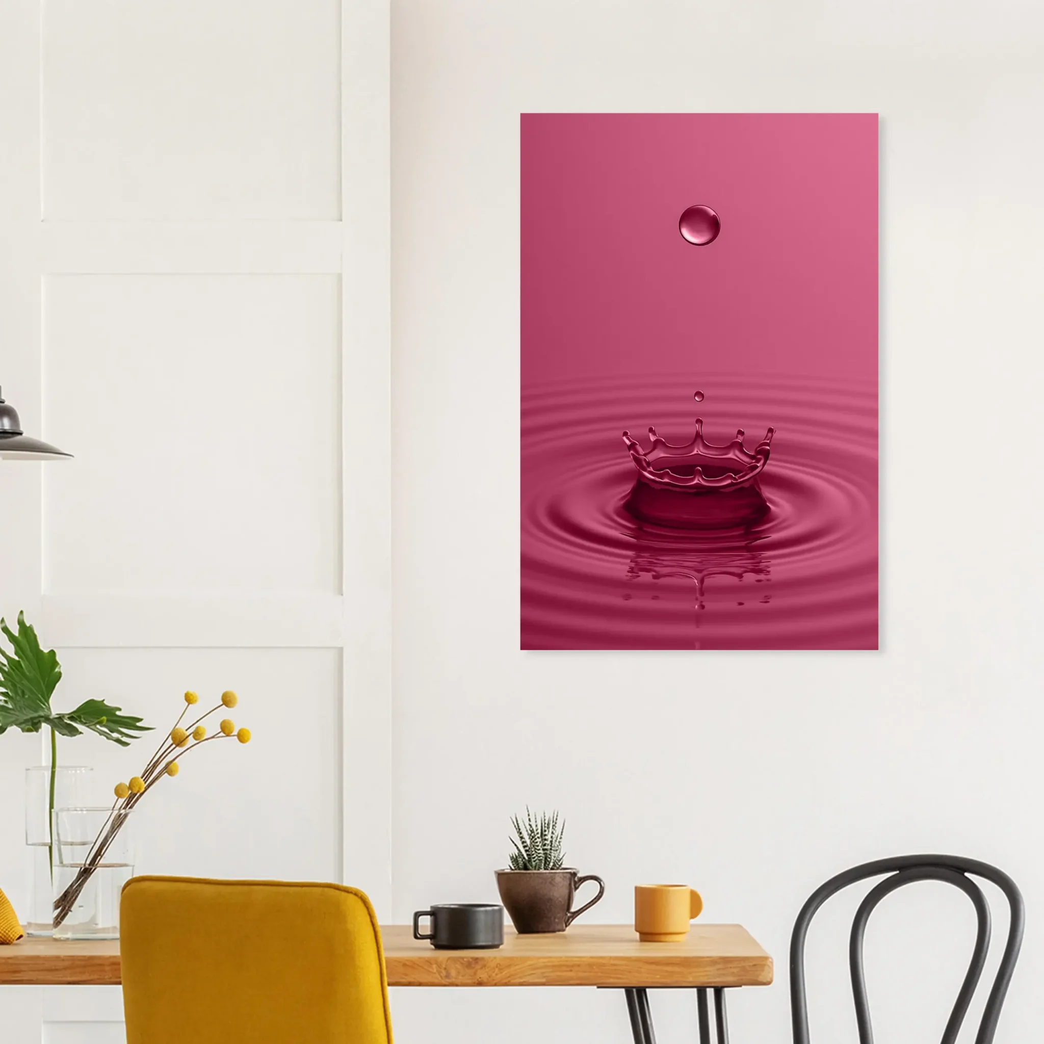 EU Giclée Print Poster DROP OF PALE VIOLET RED. Fine Art Wall Art with Archival Quality. Printed, packaged, and shipped in the EU. Exclusive ColorVanta design.