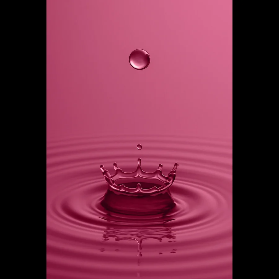 EU Giclée Print Poster DROP OF PALE VIOLET RED. Fine Art Wall Art with Archival Quality. Printed, packaged, and shipped in the EU. Exclusive ColorVanta design.