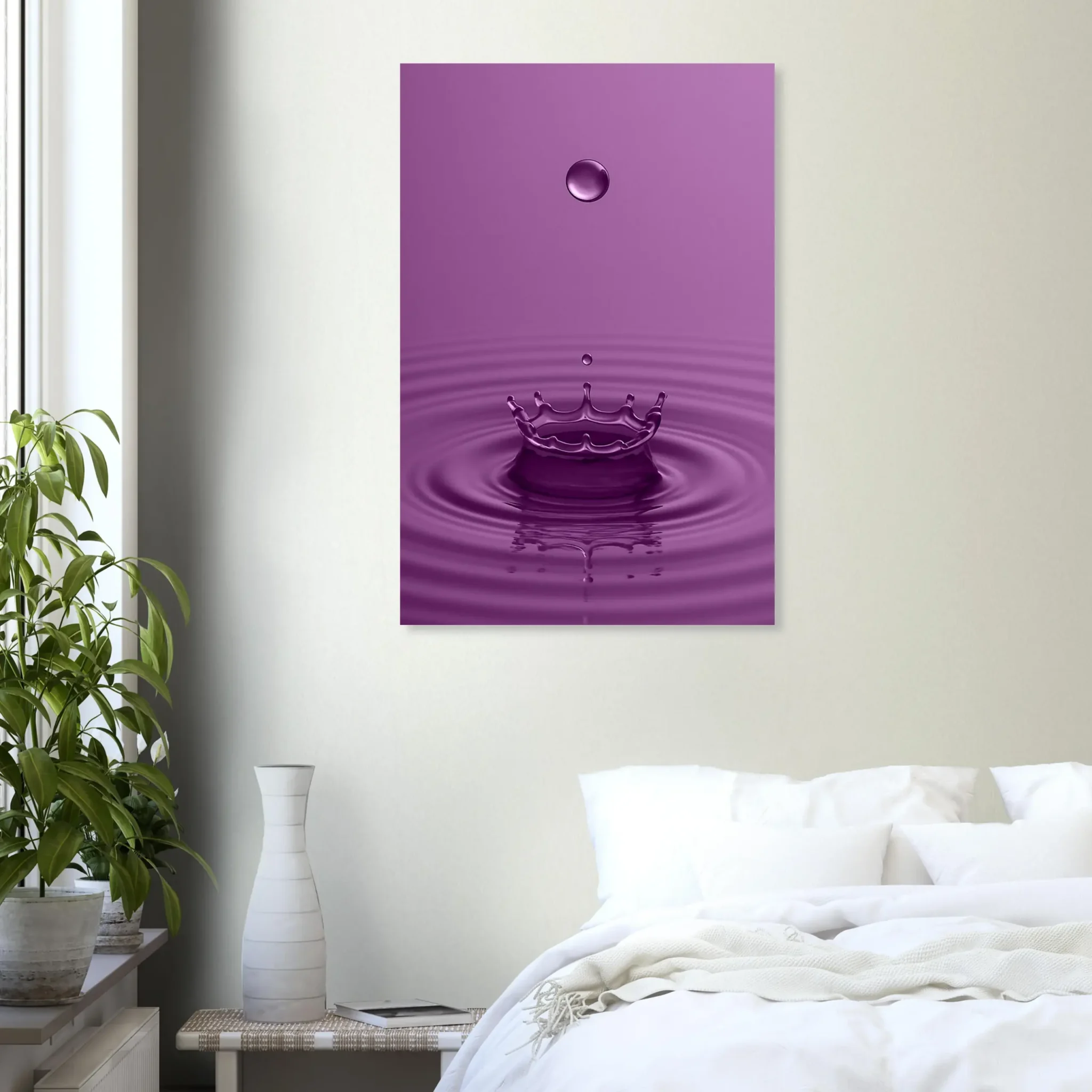 EU Giclée Print Poster DROP OF PLUM. Fine Art Wall Art with Archival Quality. Printed, packaged, and shipped in the EU. Exclusive ColorVanta design.
