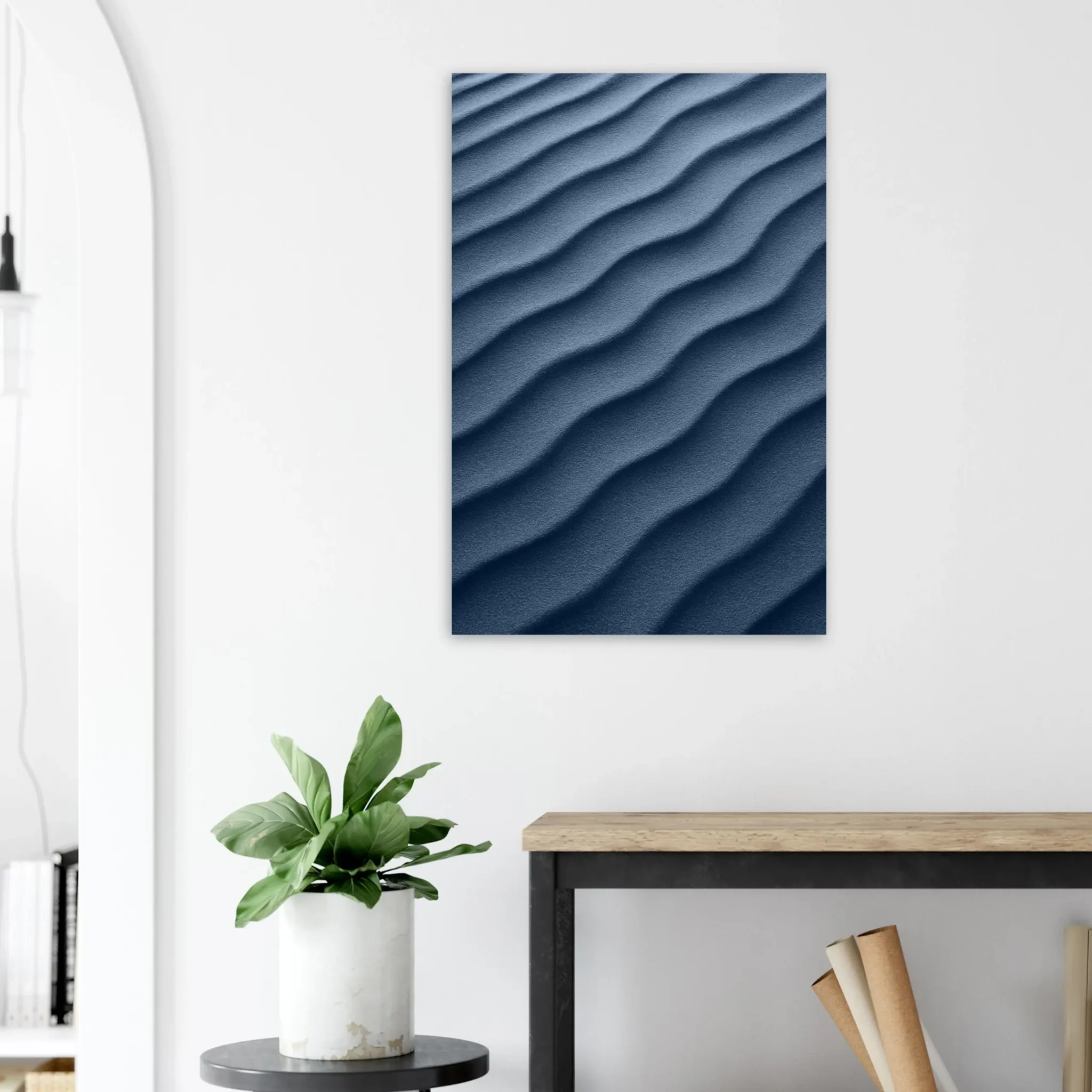 EU Giclée Print Poster DUNE OF LIGHT STEEL BLUE. Fine Art Wall Art with Archival Quality. Printed, packaged, and shipped in the EU. Exclusive ColorVanta design.