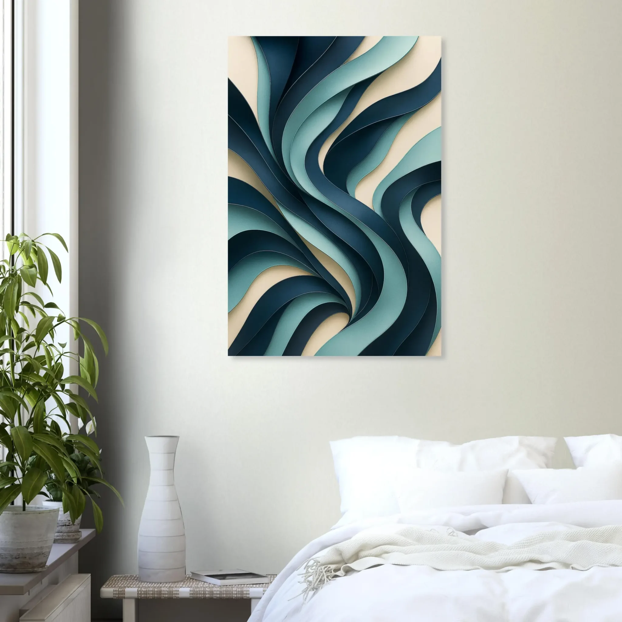 EU Giclée Print Poster MIDNIGHT BLUE AND AQUA. Fine Art Wall Art with Archival Quality. Printed, packaged, and shipped in the EU. Exclusive ColorVanta design.