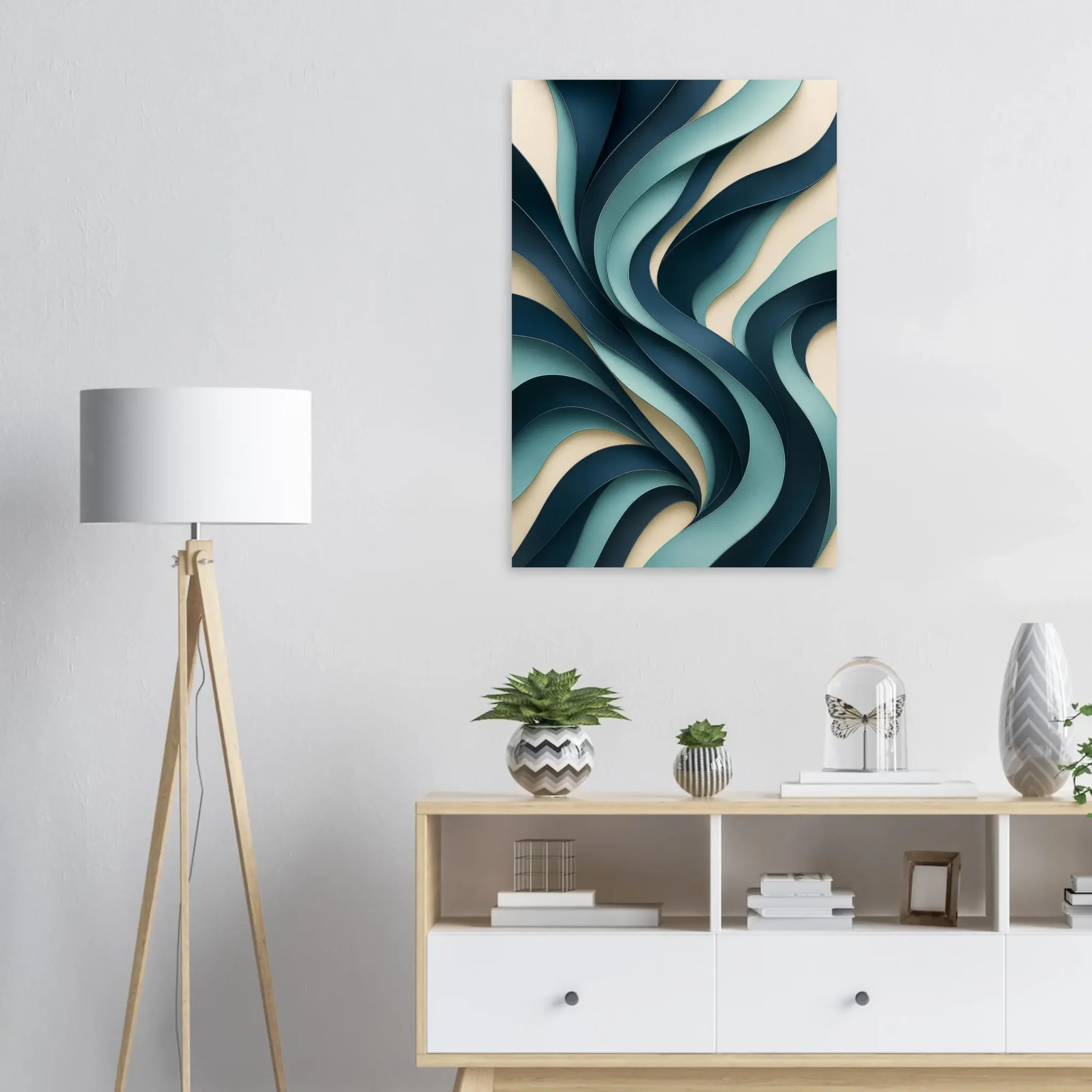 EU Giclée Print Poster MIDNIGHT BLUE AND AQUA. Fine Art Wall Art with Archival Quality. Printed, packaged, and shipped in the EU. Exclusive ColorVanta design.