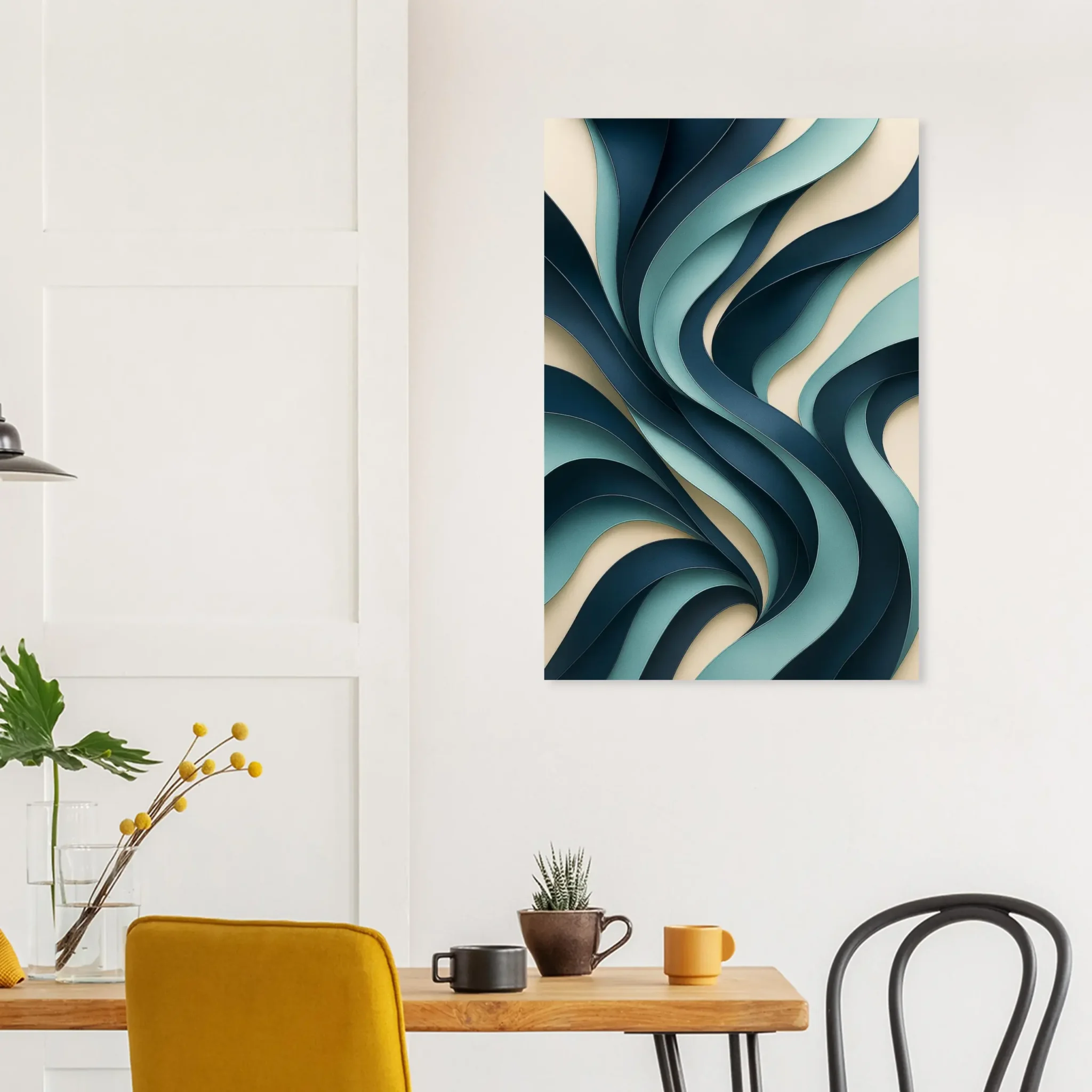 EU Giclée Print Poster MIDNIGHT BLUE AND AQUA. Fine Art Wall Art with Archival Quality. Printed, packaged, and shipped in the EU. Exclusive ColorVanta design.