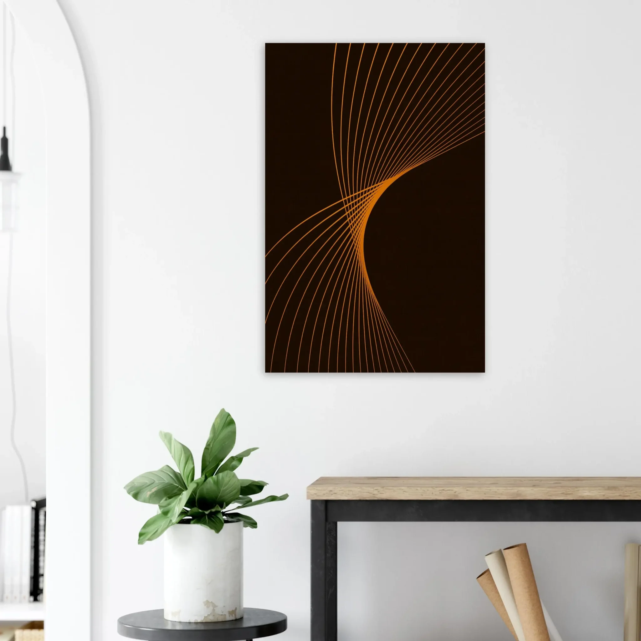 EU Giclée Print Poster ORANGE FLUX. Fine Art Wall Art with Archival Quality. Printed, packaged, and shipped in the EU. Exclusive ColorVanta design.
