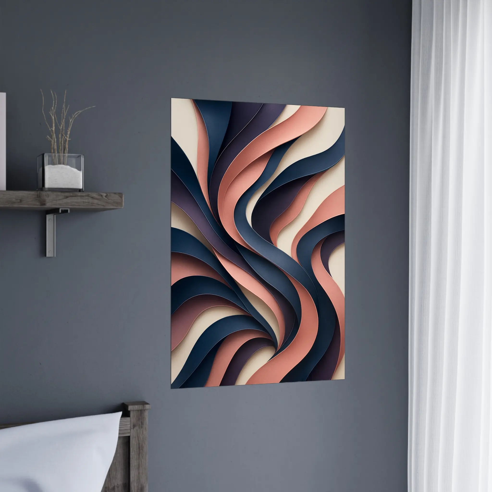 EU Giclée Print Poster RIBBONS OF DUSK. Fine Art Wall Art with Archival Quality. Printed, packaged, and shipped in the EU. Exclusive ColorVanta design.