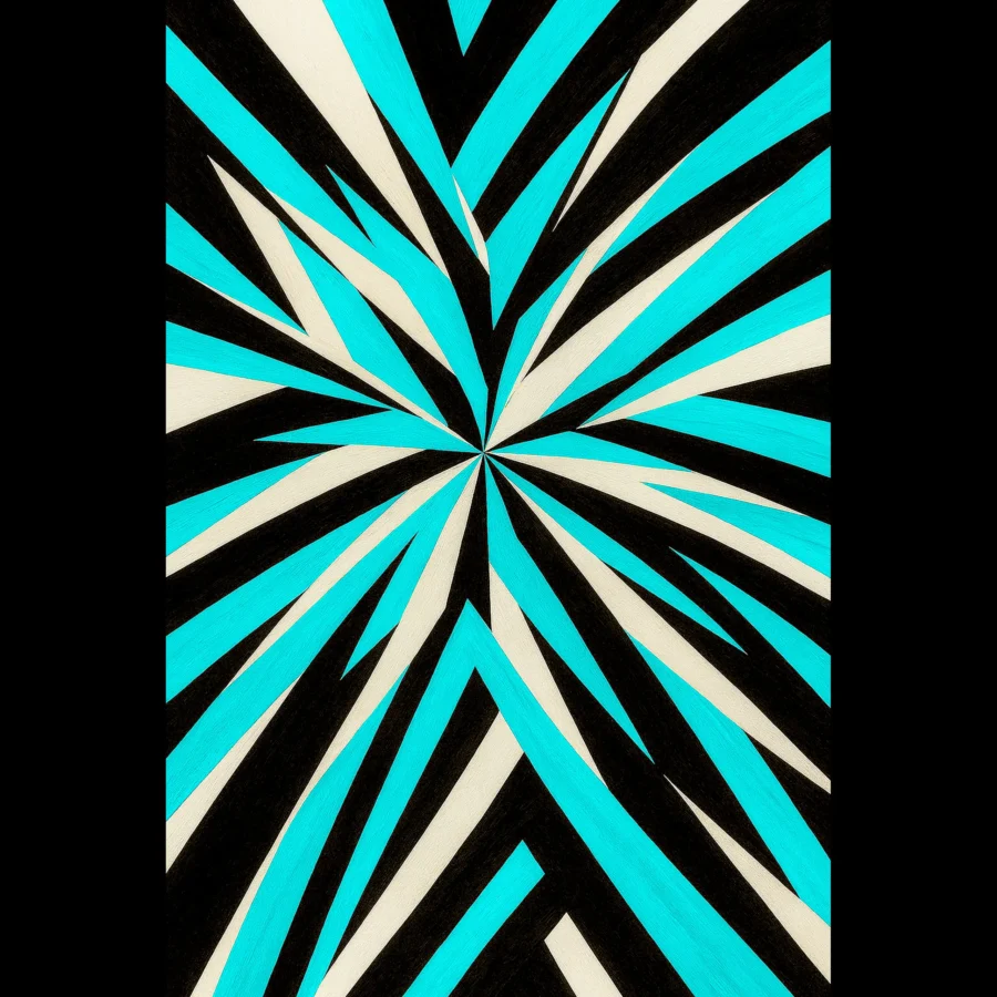 EU Giclée Print Poster TURQUOISE PULSE. Fine Art Wall Art with Archival Quality. Printed, packaged, and shipped in the EU. Exclusive ColorVanta design.