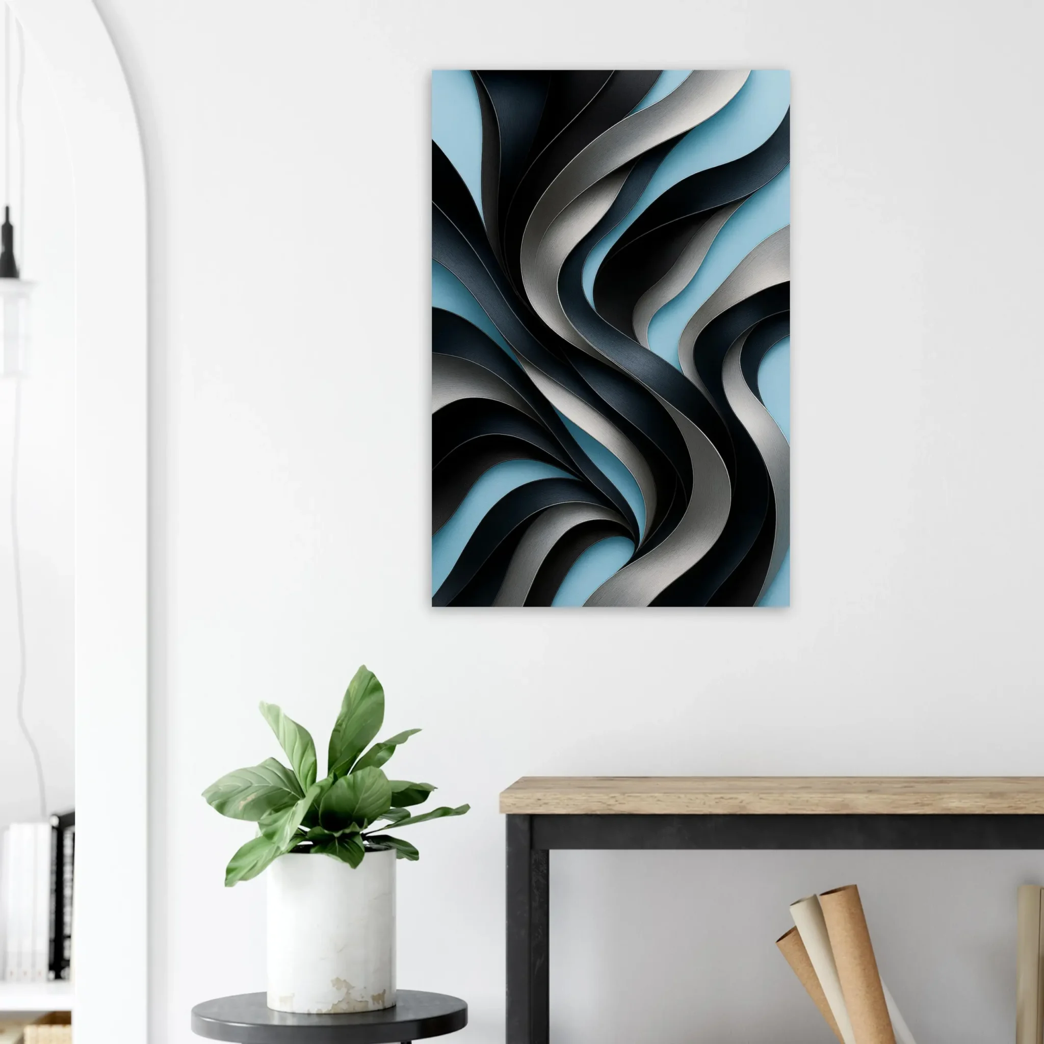 EU GRAPHITE AND SKY BLUE 6 EU Giclée Print Poster GRAPHITE AND SKY BLUE. Fine Art Wall Art with Archival Quality. Printed, packaged, and shipped in the EU. Exclusive ColorVanta design.