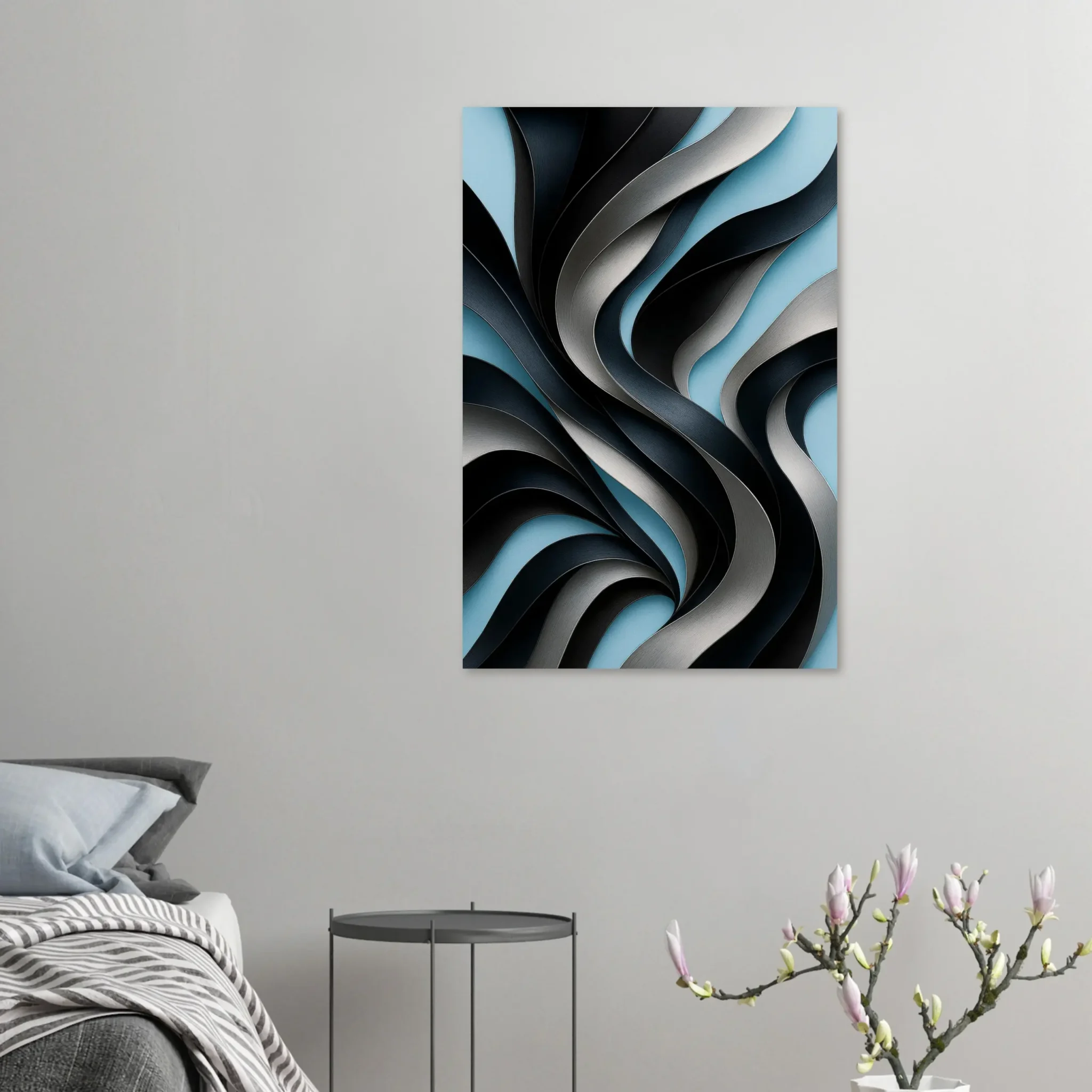 EU GRAPHITE AND SKY BLUE 7 EU Giclée Print Poster GRAPHITE AND SKY BLUE. Fine Art Wall Art with Archival Quality. Printed, packaged, and shipped in the EU. Exclusive ColorVanta design.