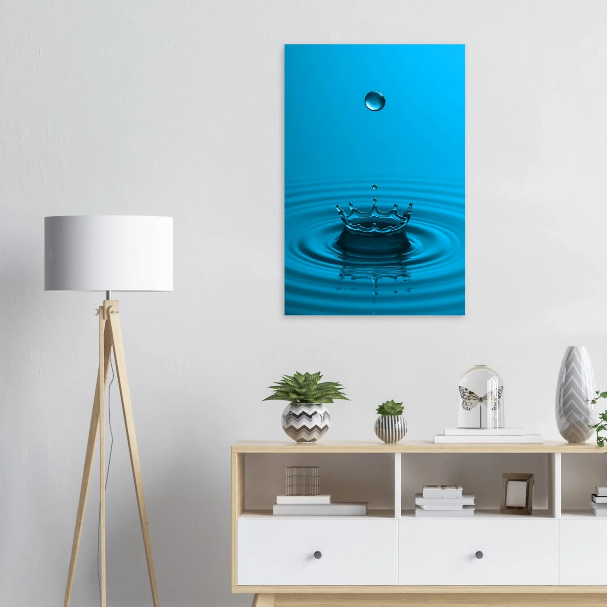 EU Giclée Print Poster DROP OF DEEP SKY BLUE. Fine Art Wall Art with Archival Quality. Printed, packaged, and shipped in the EU. Exclusive ColorVanta design.