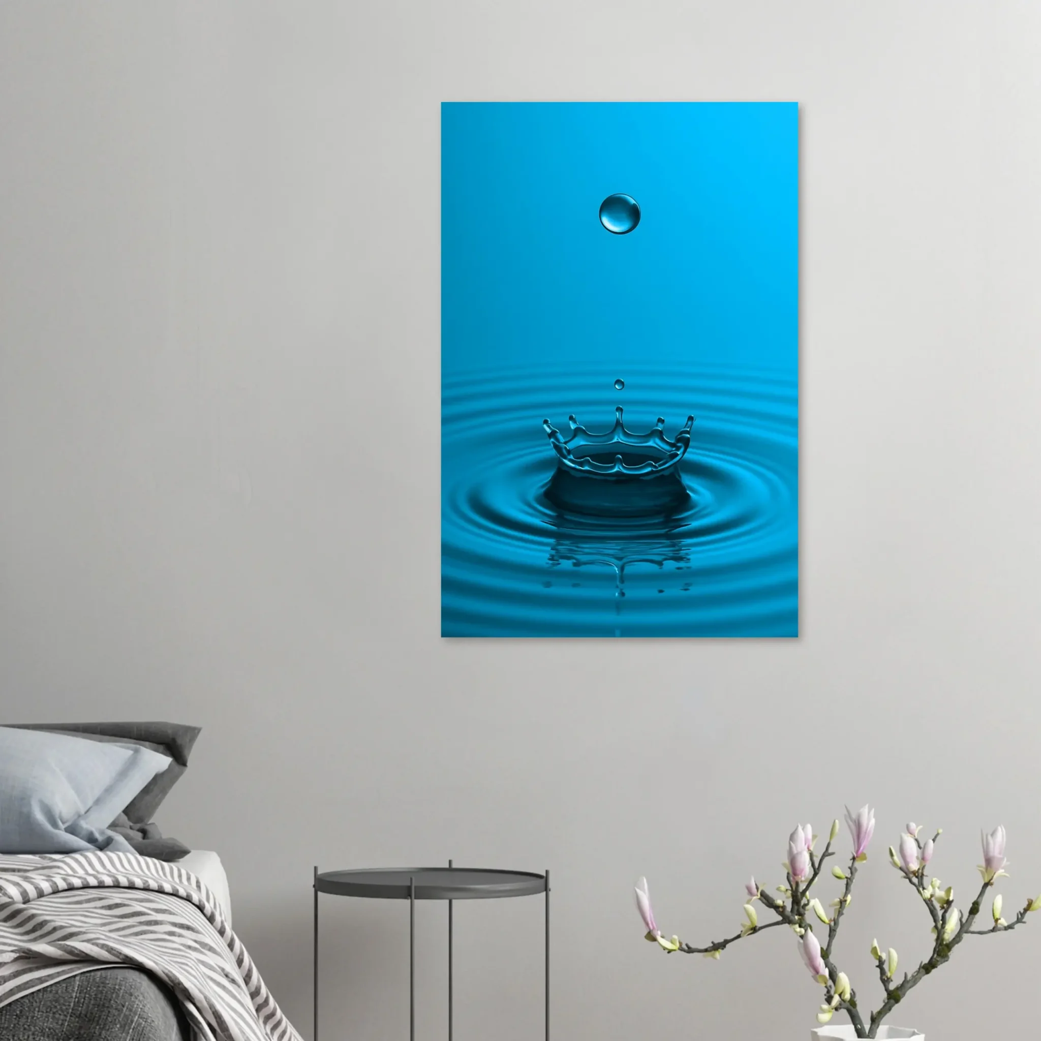 EU Giclée Print Poster DROP OF DEEP SKY BLUE. Fine Art Wall Art with Archival Quality. Printed, packaged, and shipped in the EU. Exclusive ColorVanta design.