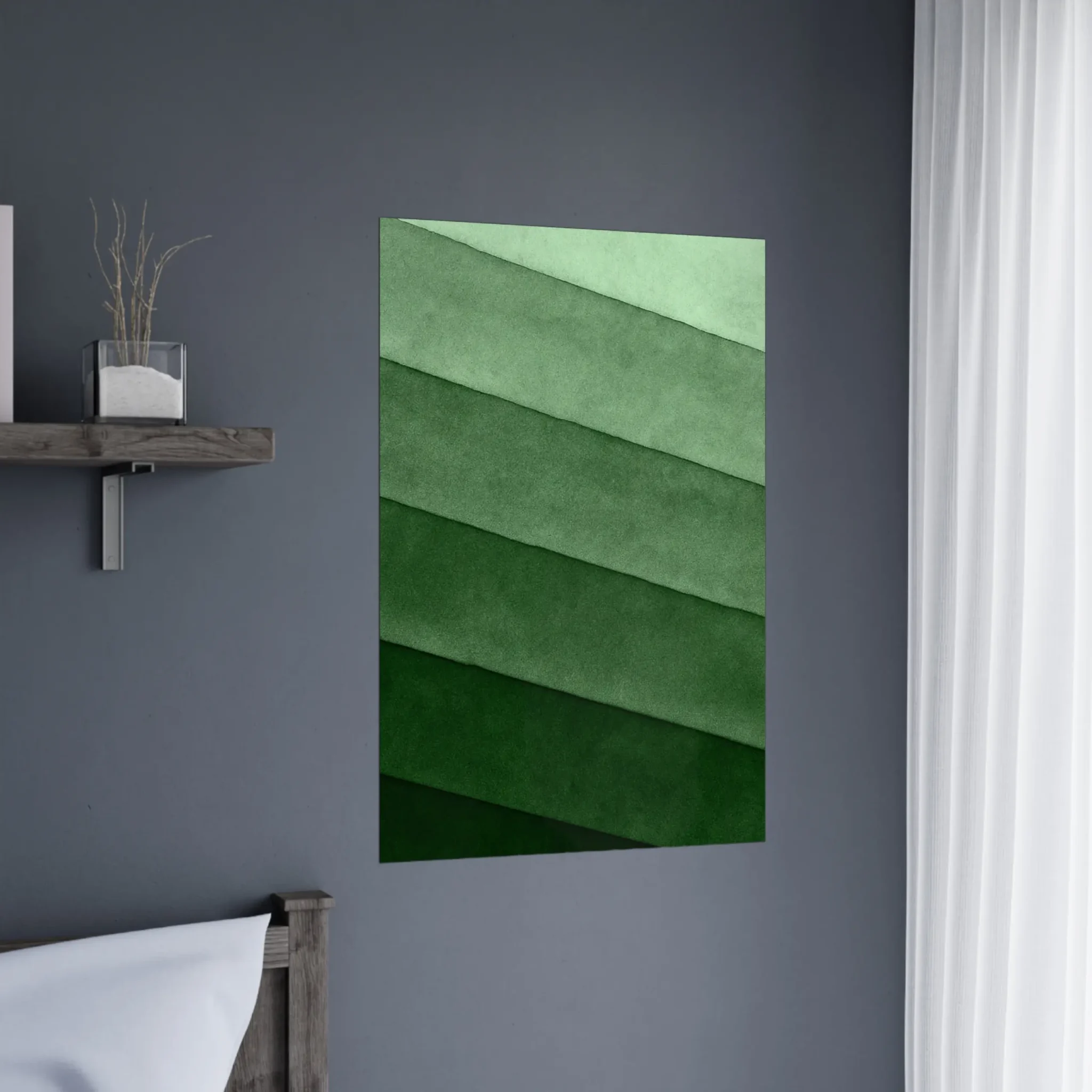EU Giclée Print Poster SOFT SEA GREEN LAYERS. Fine Art Wall Art with Archival Quality. Printed, packaged, and shipped in the EU. Exclusive ColorVanta design.