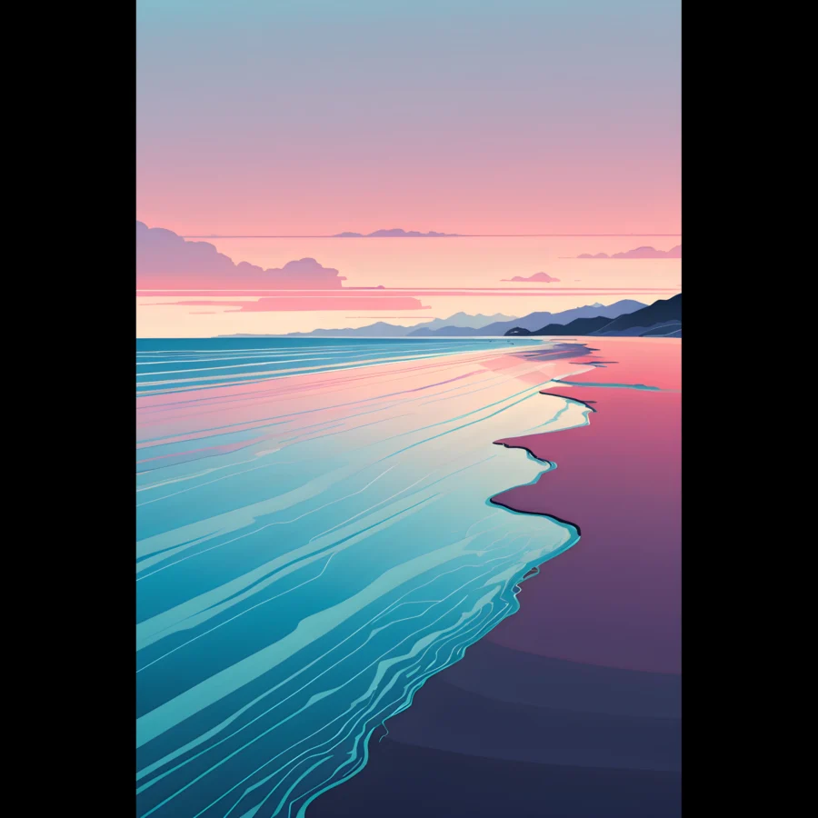 EU Giclée Print Poster QUIET TIDELINE. Fine Art Wall Art with Archival Quality. Printed, packaged, and shipped in the EU. Exclusive ColorVanta design.