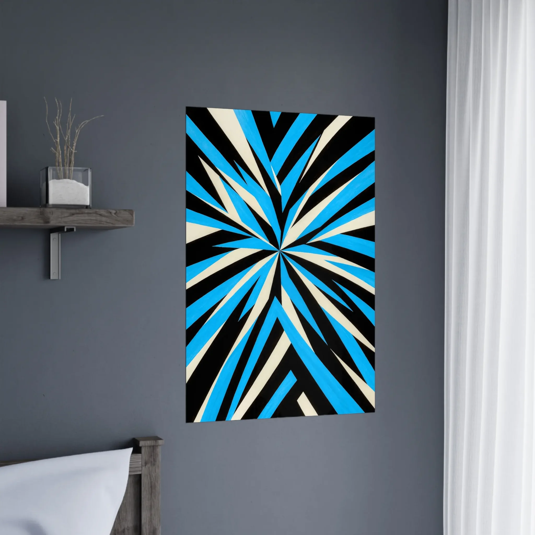 EU Giclée Print Poster ELECTRIC BLUE RADIANCE. Fine Art Wall Art with Archival Quality. Printed, packaged, and shipped in the EU. Exclusive ColorVanta design.
