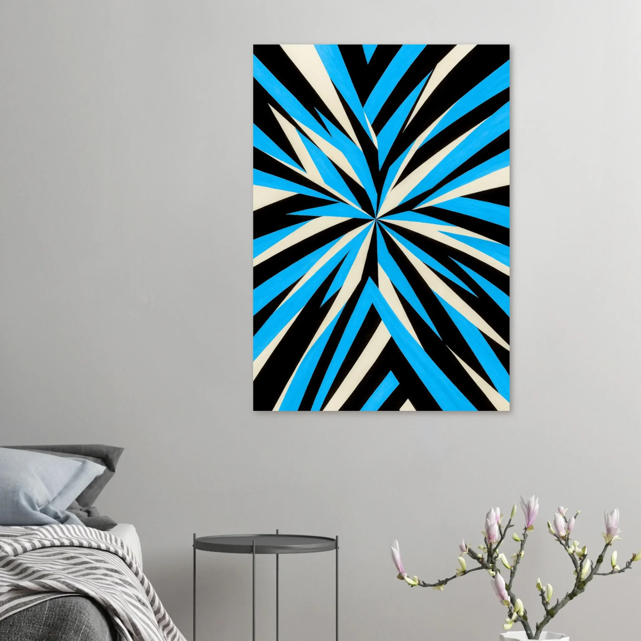 EU Giclée Print Poster ELECTRIC BLUE RADIANCE. Fine Art Wall Art with Archival Quality. Printed, packaged, and shipped in the EU. Exclusive ColorVanta design.