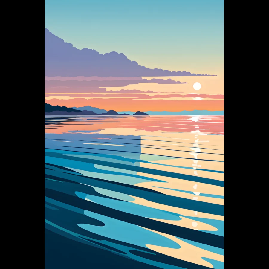 EU Giclée Print Poster LAYERED HORIZON. Fine Art Wall Art with Archival Quality. Printed, packaged, and shipped in the EU. ColorVanta exclusive.