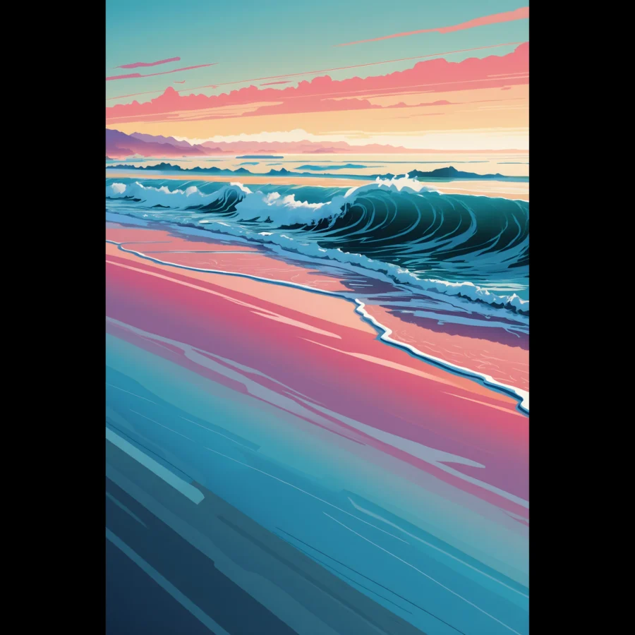 Coastal Rhythm Coastal Sunset Art Print