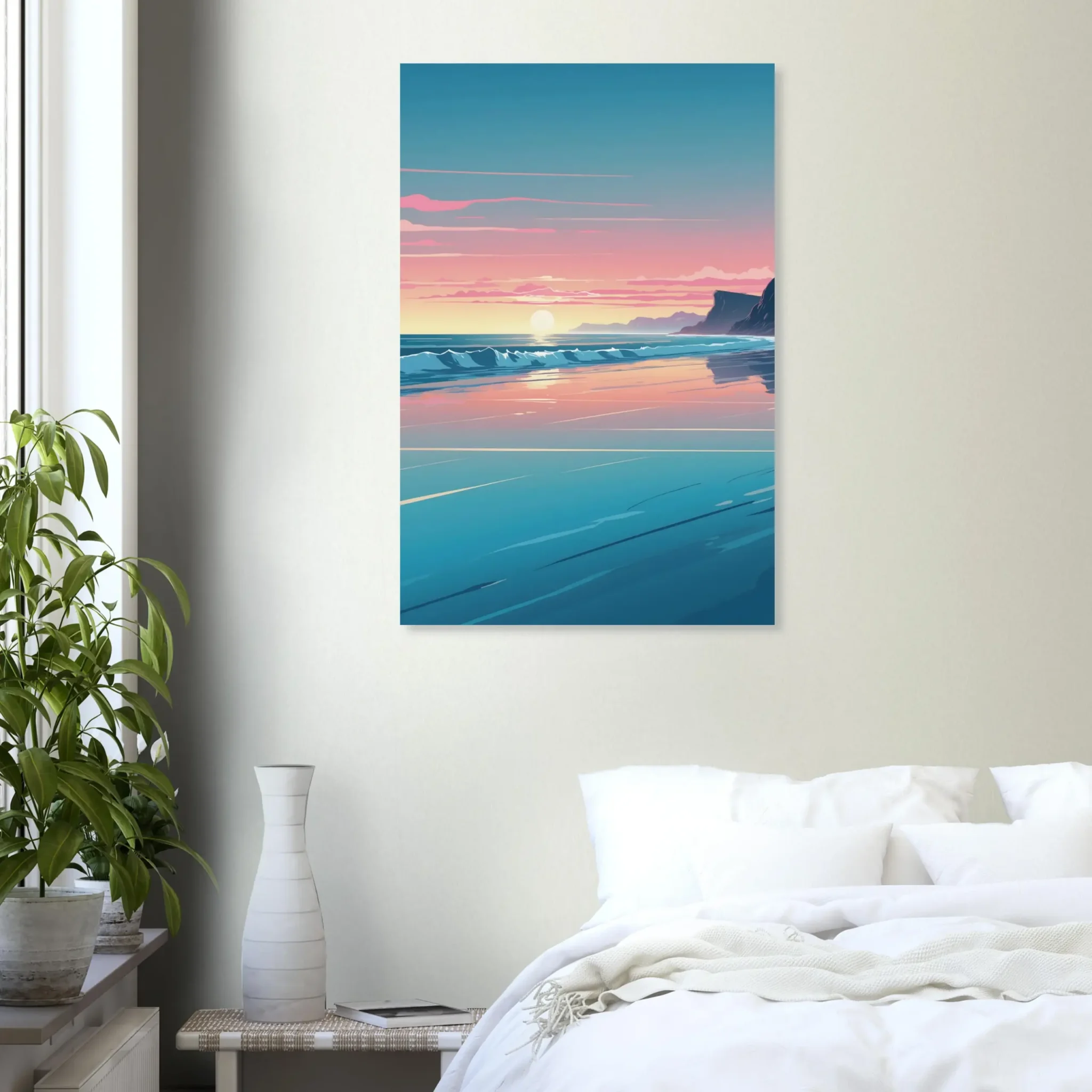 Abstract Coastal Sunset wall art that explores the meeting point between sea, light, and horizon. Fine Art Print, printed and shipped within the EU.