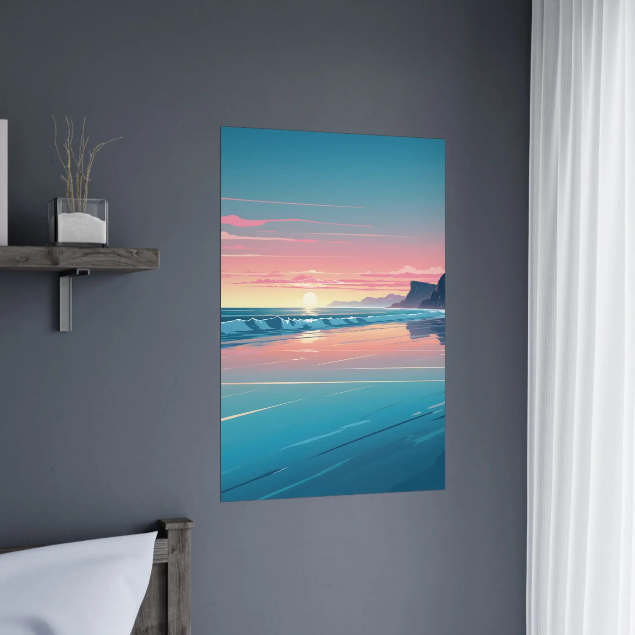 Abstract Coastal Sunset wall art that explores the meeting point between sea, light, and horizon. Fine Art Print, printed and shipped within the EU.