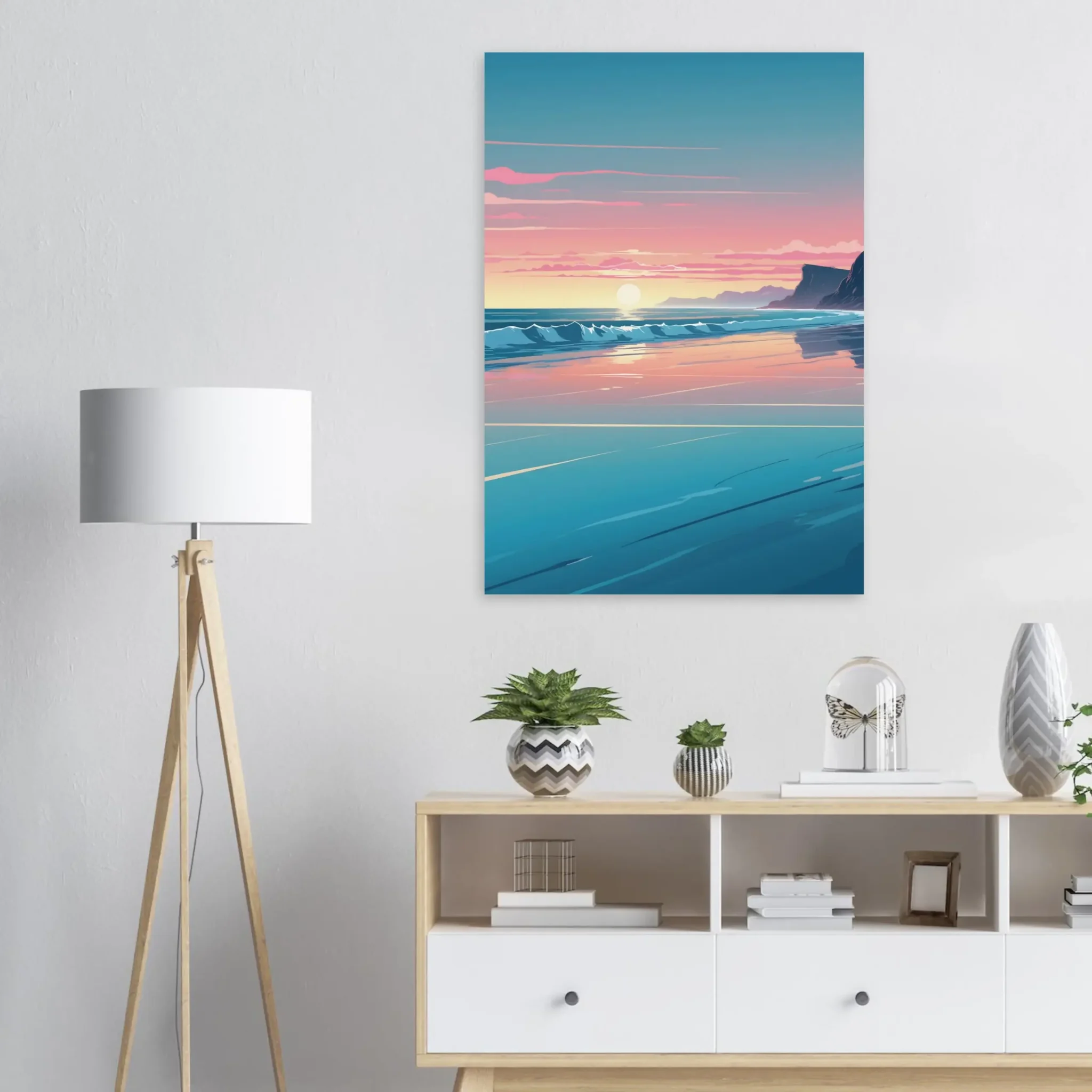 Abstract Coastal Sunset wall art that explores the meeting point between sea, light, and horizon. Fine Art Print, printed and shipped within the EU.