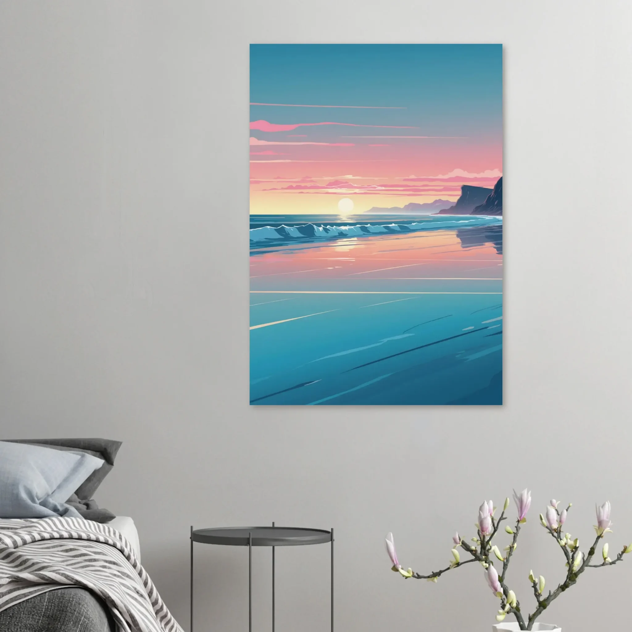 Abstract Coastal Sunset wall art that explores the meeting point between sea, light, and horizon. Fine Art Print, printed and shipped within the EU.