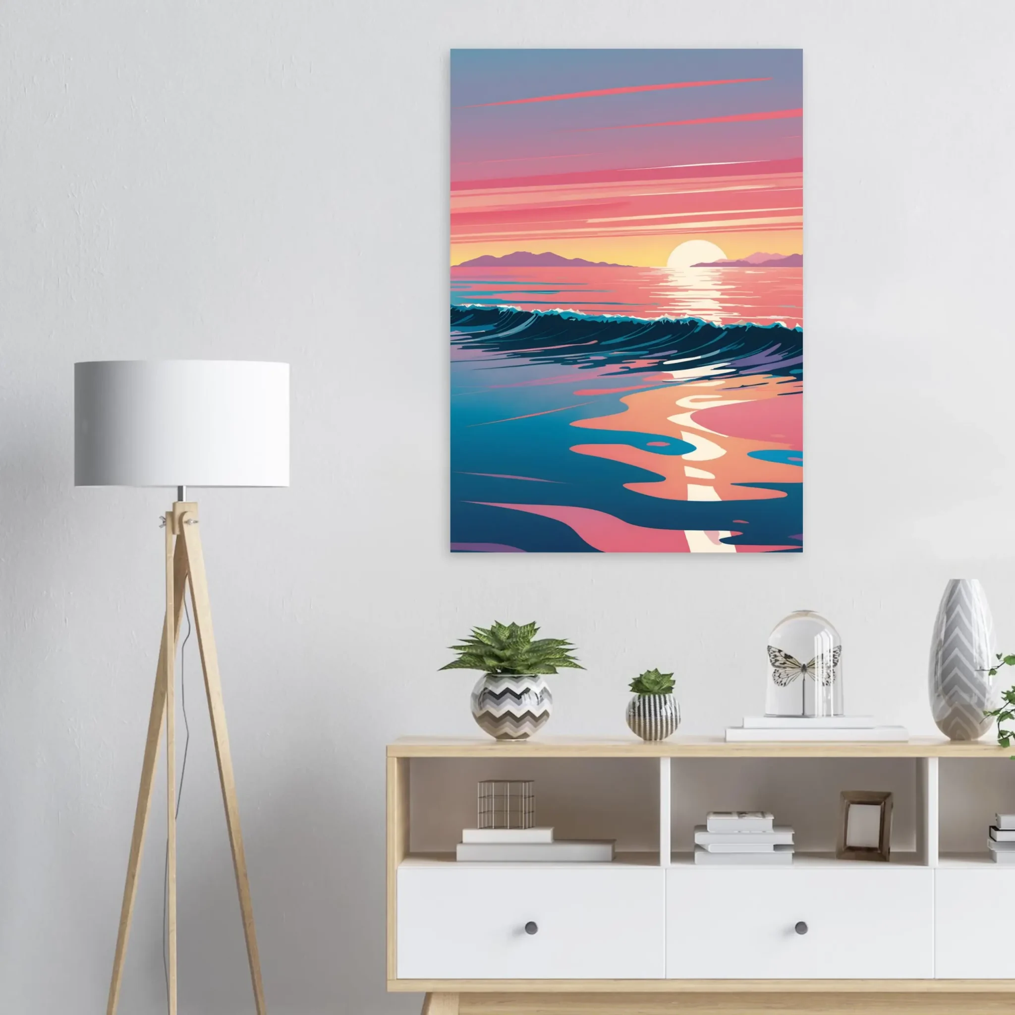 Abstract Coastal Sunset wall art that explores the meeting point between sea, light, and horizon. Fine Art Print, printed and shipped within the EU.