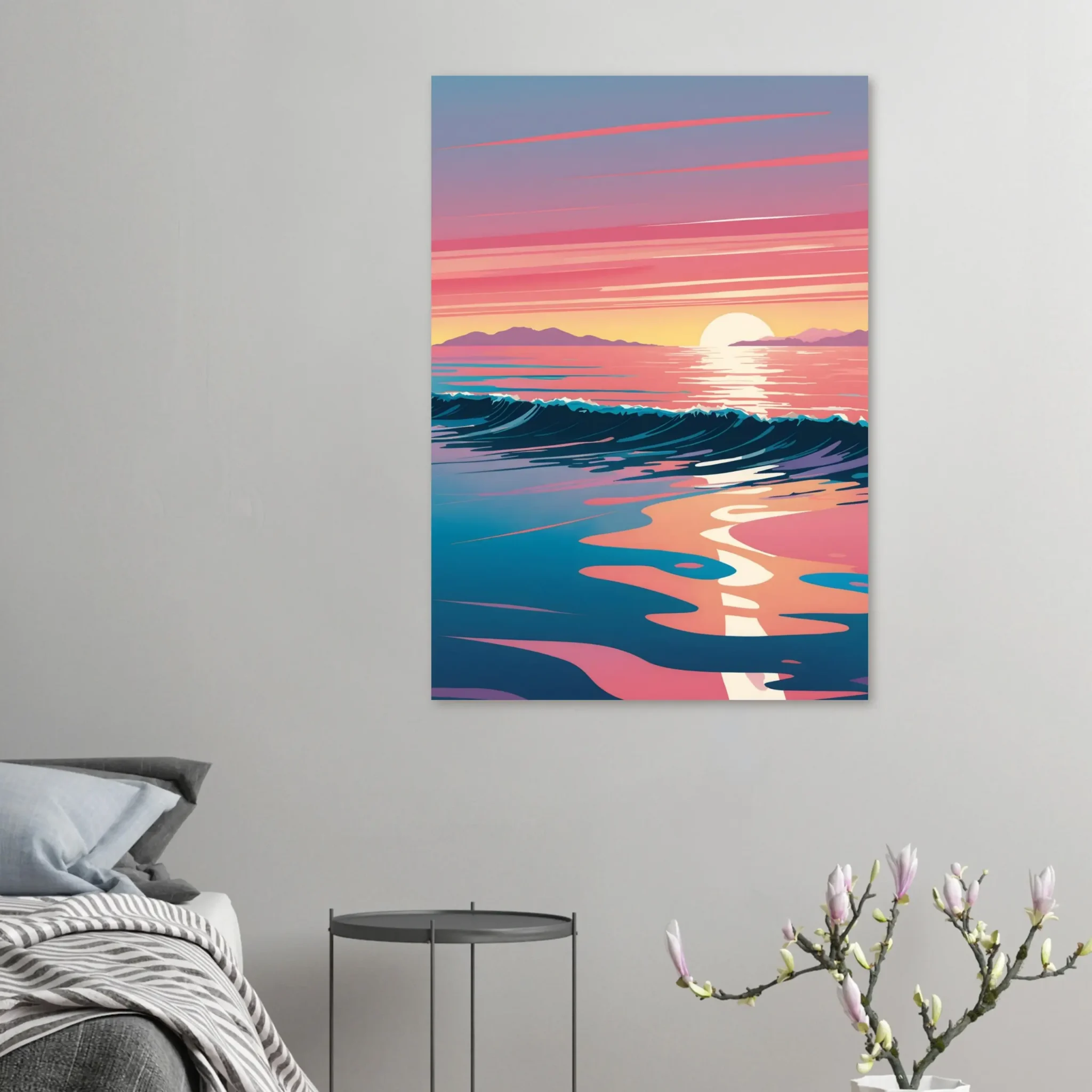 Abstract Coastal Sunset wall art that explores the meeting point between sea, light, and horizon. Fine Art Print, printed and shipped within the EU.