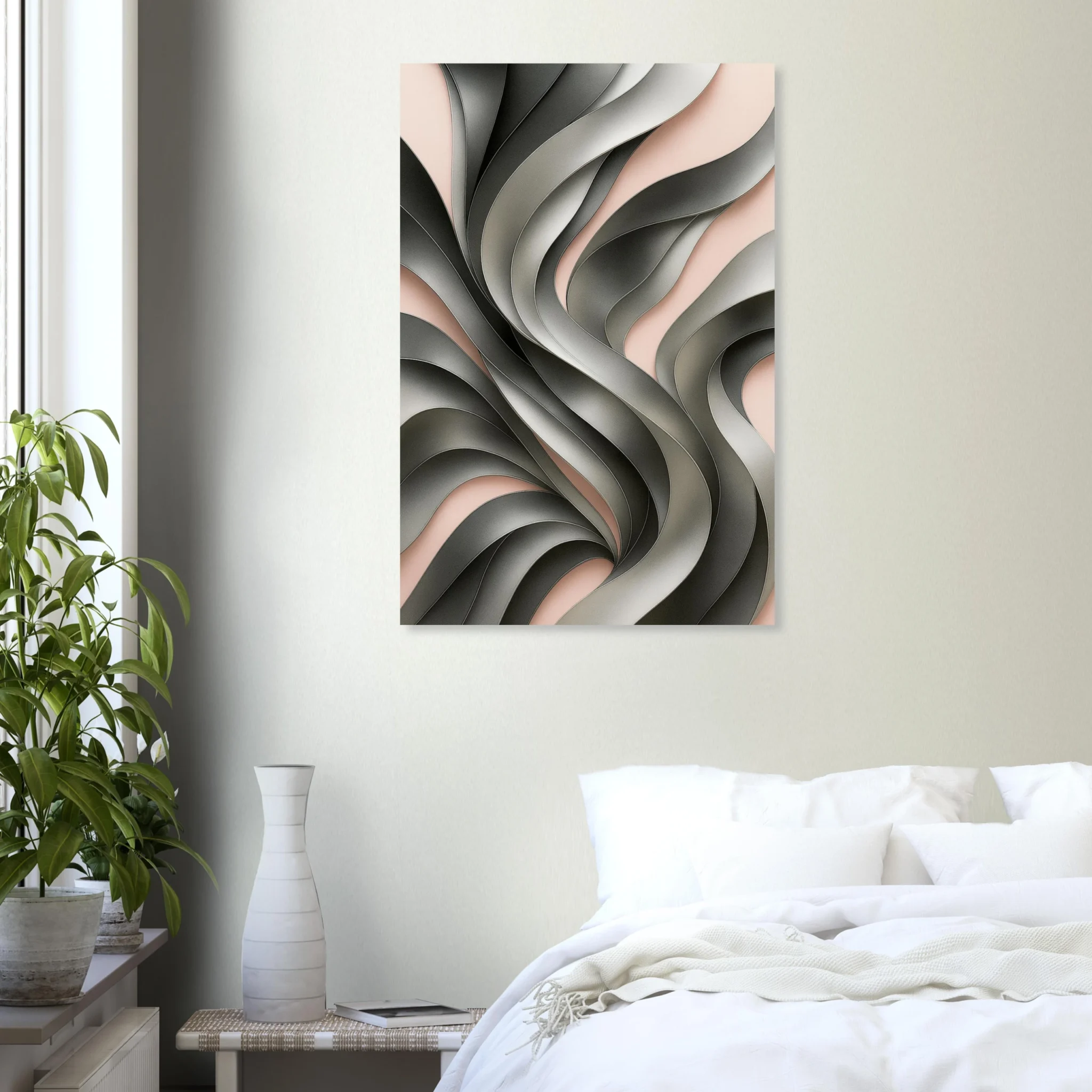 US Giclée Print Poster SILVER AND ROSE. Fine Art Wall Art with Archival Quality. Printed, packaged, and shipped in the US. Exclusive ColorVanta design.