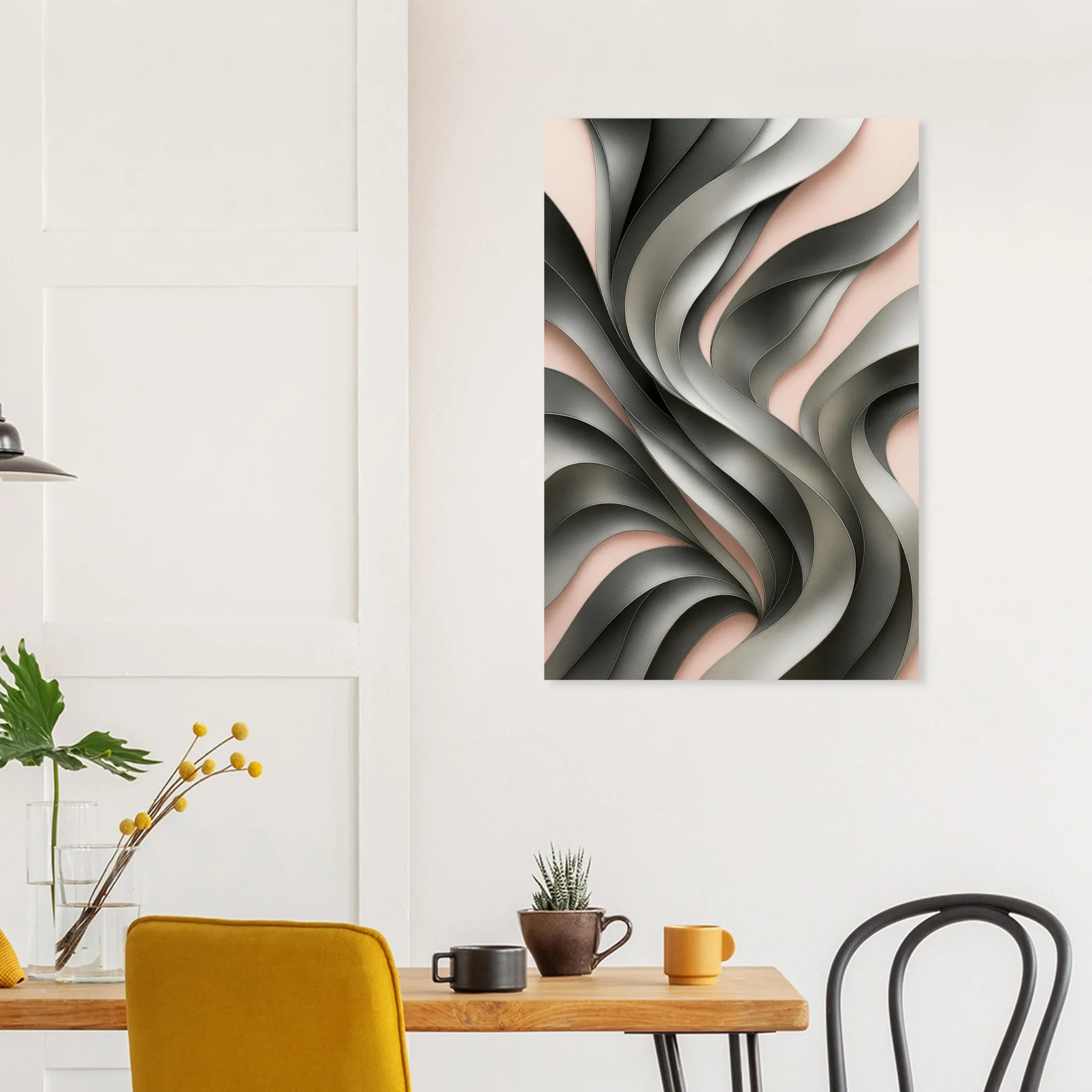 US Giclée Print Poster SILVER AND ROSE. Fine Art Wall Art with Archival Quality. Printed, packaged, and shipped in the US. Exclusive ColorVanta design.