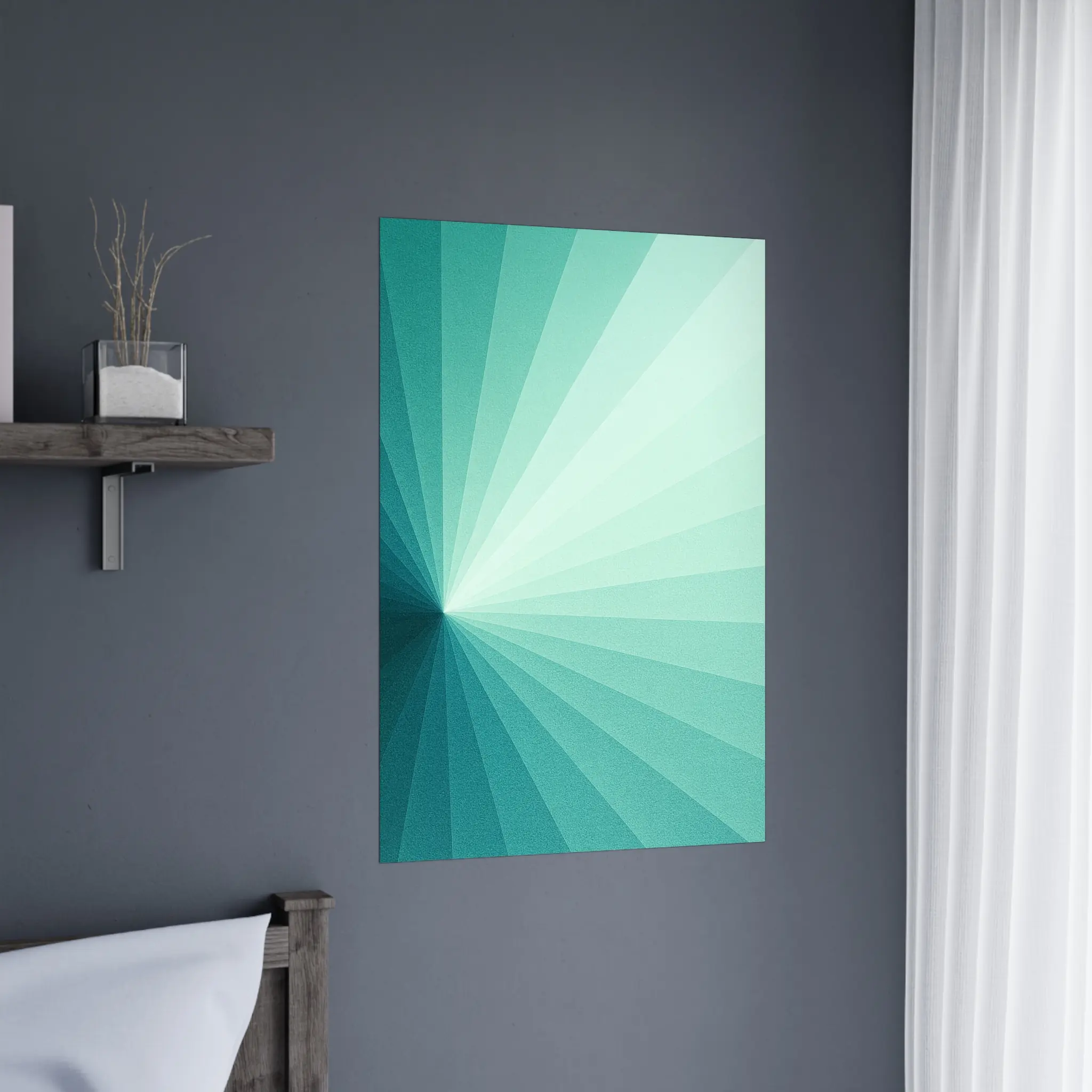 US Giclée Print Poster TURQUOISE RISE. Fine Art Wall Art with Archival Quality. Printed, packaged, and shipped in the US. Exclusive ColorVanta design.