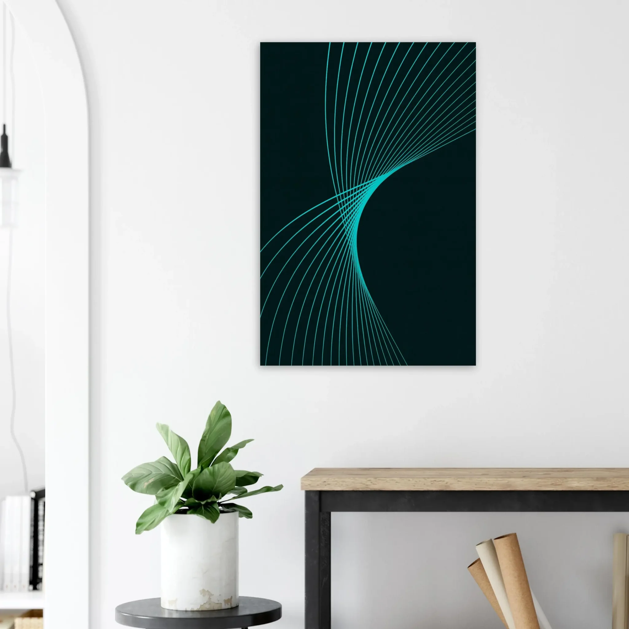 US Giclée Print Poster CYAN FLUX. Fine Art Wall Art with Archival Quality. Printed, packaged, and shipped in the US. Exclusive ColorVanta design.