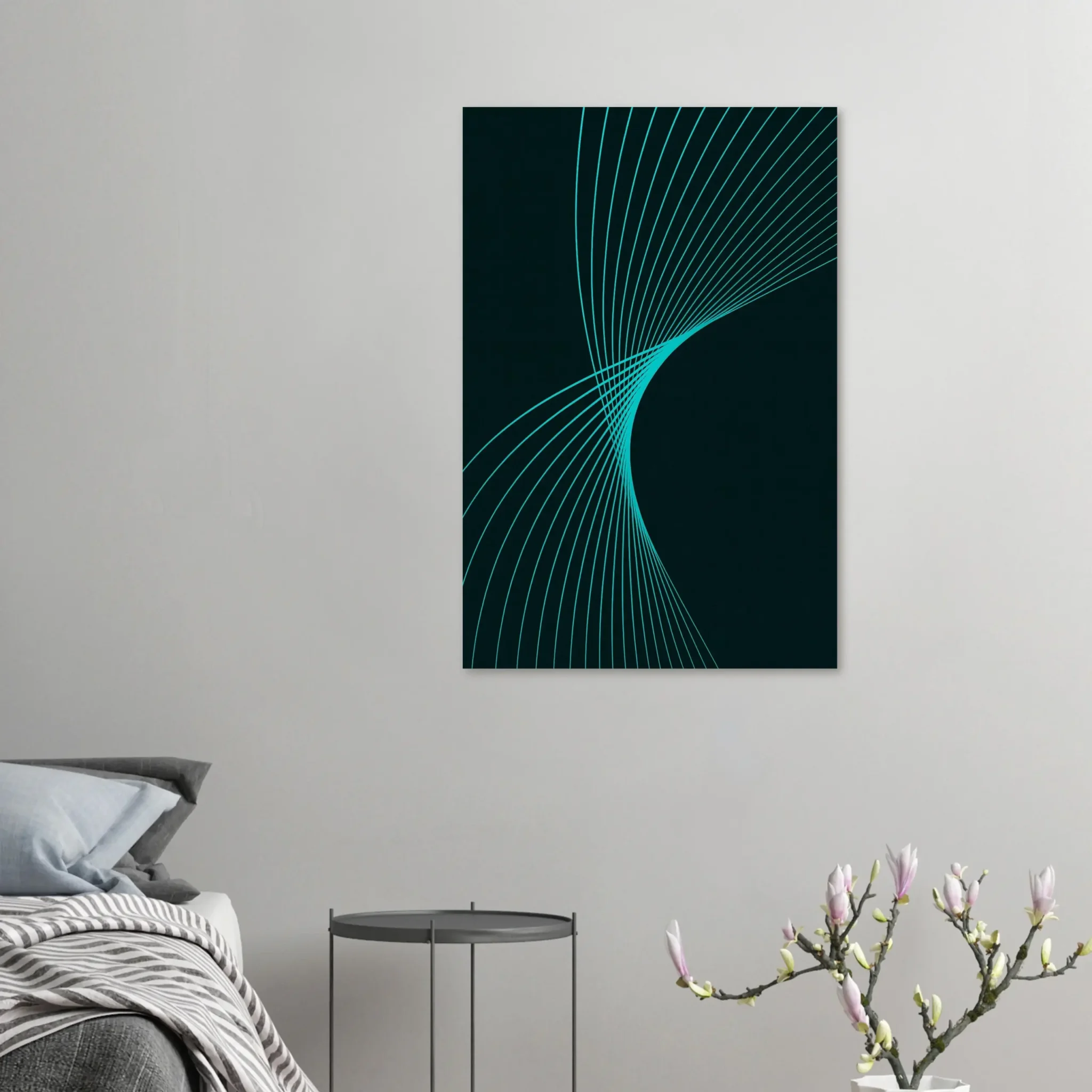 US Giclée Print Poster CYAN FLUX. Fine Art Wall Art with Archival Quality. Printed, packaged, and shipped in the US. Exclusive ColorVanta design.
