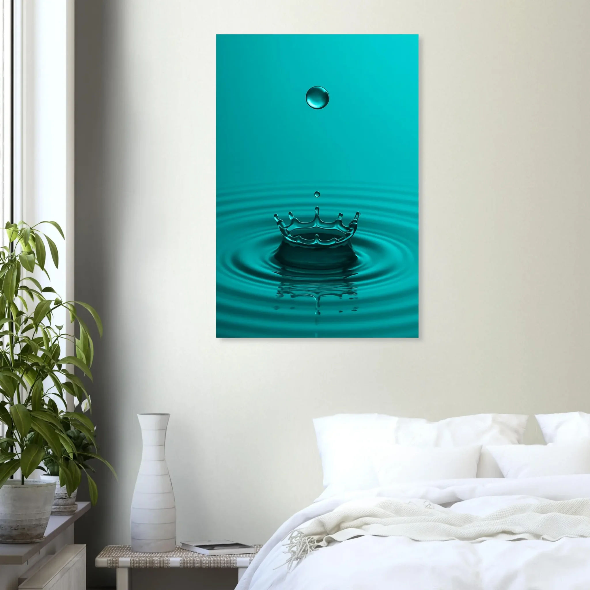 US Giclée Print Poster DROP OF DARK TURQUOISE. Fine Art Wall Art with Archival Quality. Printed, packaged, and shipped in the US. Exclusive ColorVanta design.