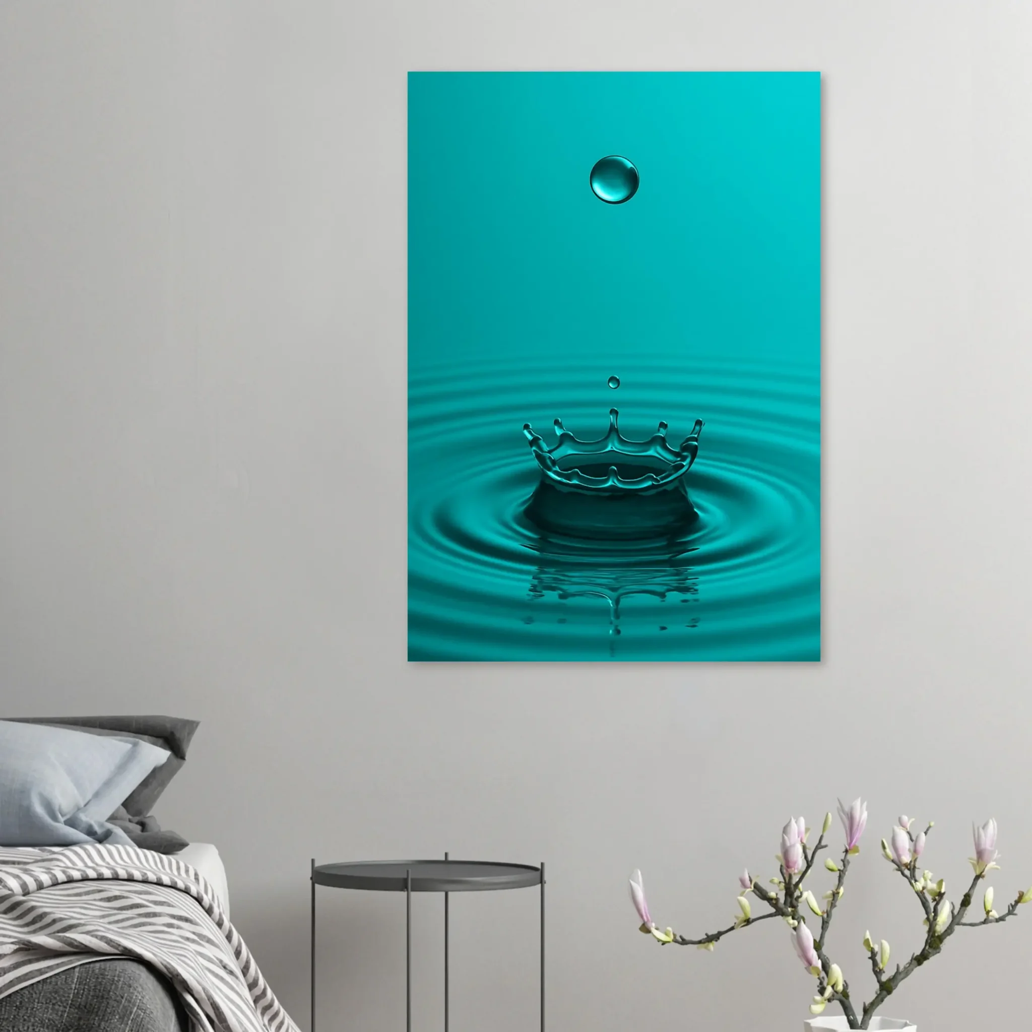 US Giclée Print Poster DROP OF DARK TURQUOISE. Fine Art Wall Art with Archival Quality. Printed, packaged, and shipped in the US. Exclusive ColorVanta design.