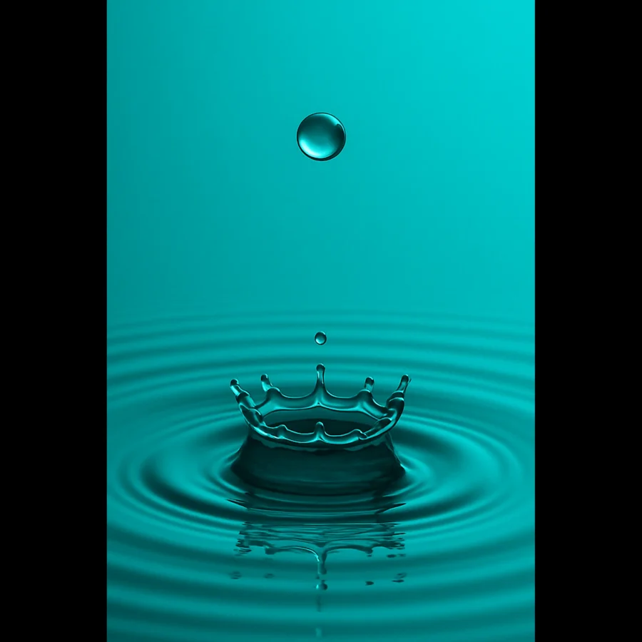 US DROP OF DARK TURQUOISE US Giclée Print Poster DROP OF DARK TURQUOISE. Fine Art Wall Art with Archival Quality. Printed, packaged, and shipped in the US. Exclusive ColorVanta design.