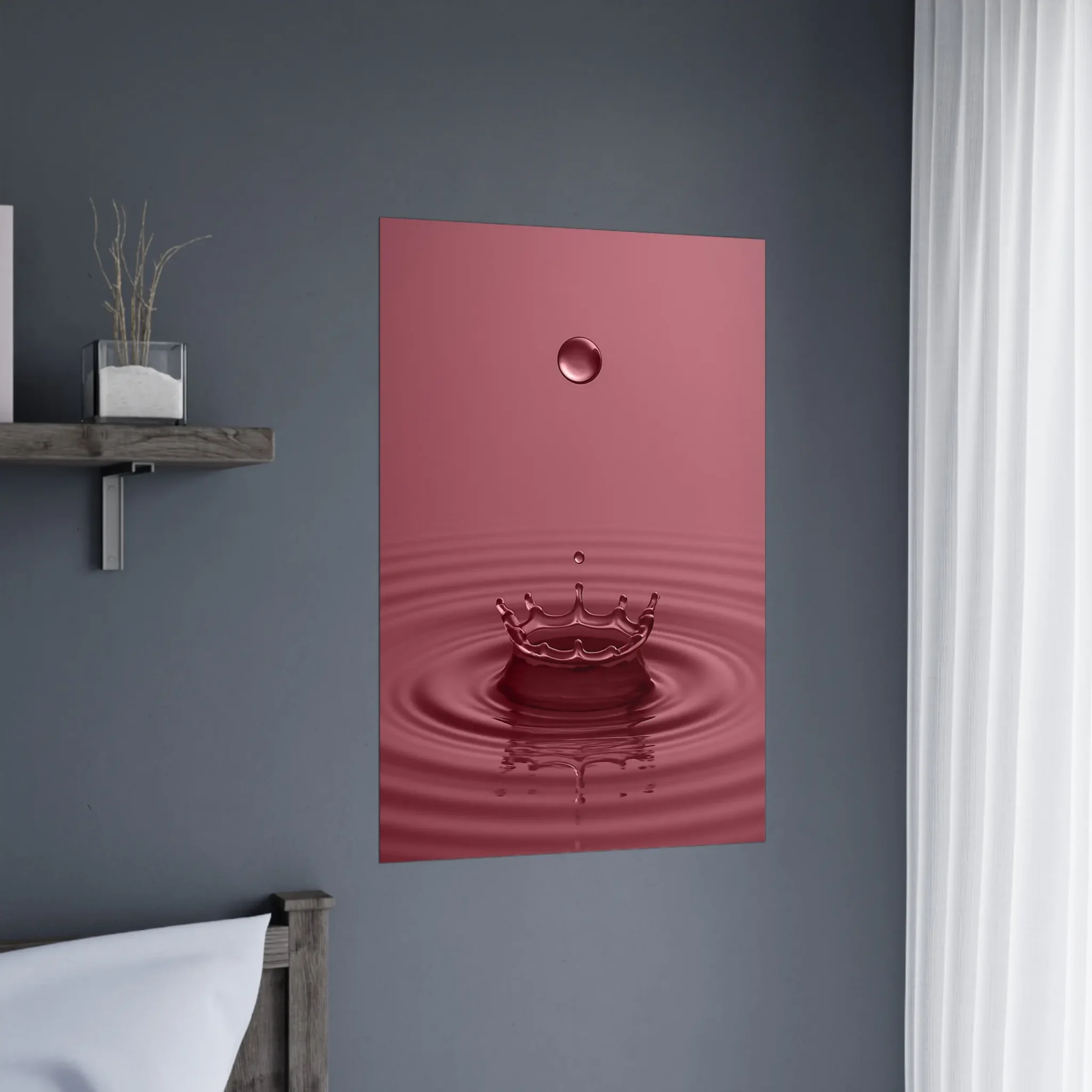 US Giclée Print Poster DROP OF LIGHT PINK. Fine Art Wall Art with Archival Quality. Printed, packaged, and shipped in the US. Exclusive ColorVanta design.