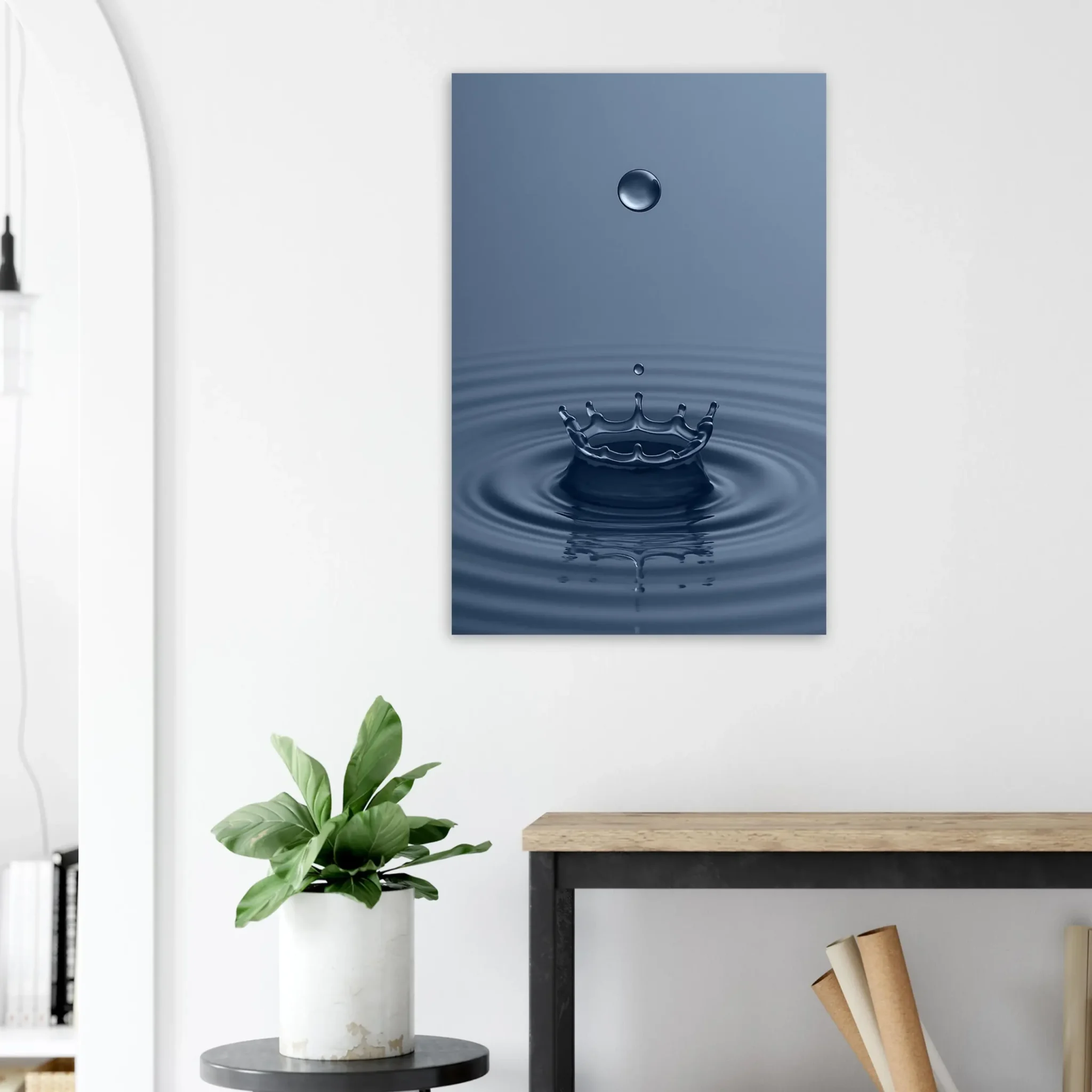 US Giclée Print Poster DROP OF LIGHT STEEL BLUE. Fine Art Wall Art with Archival Quality. Printed, packaged, and shipped in the US. Exclusive ColorVanta design.
